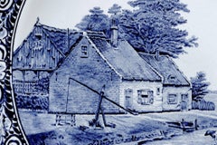 1940’s Belgian Boch Delft Blue Platter Signed J Sonneville