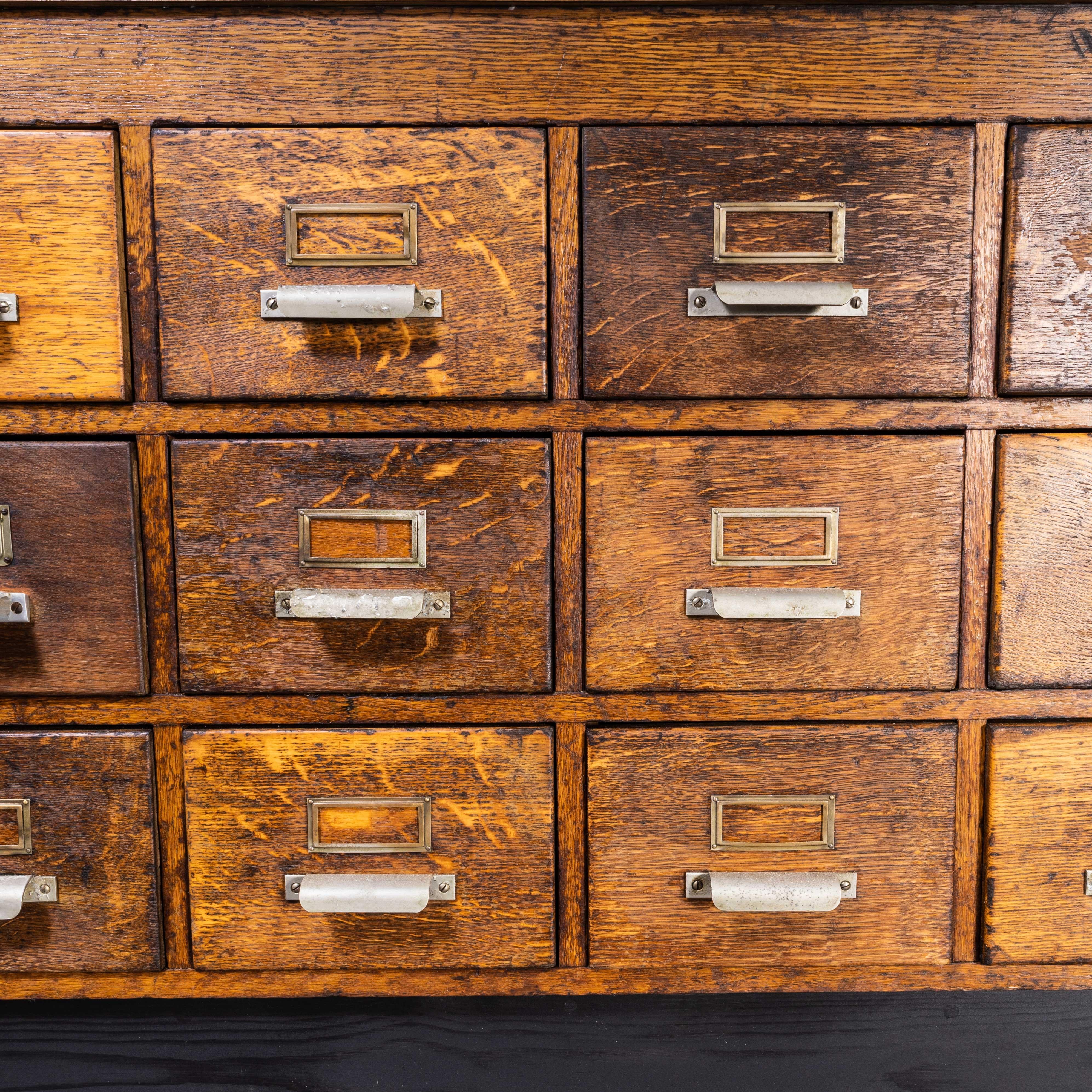 1940's Belgian Long Low Bank of Drawers, Eighteen Drawers '1674' For Sale 6