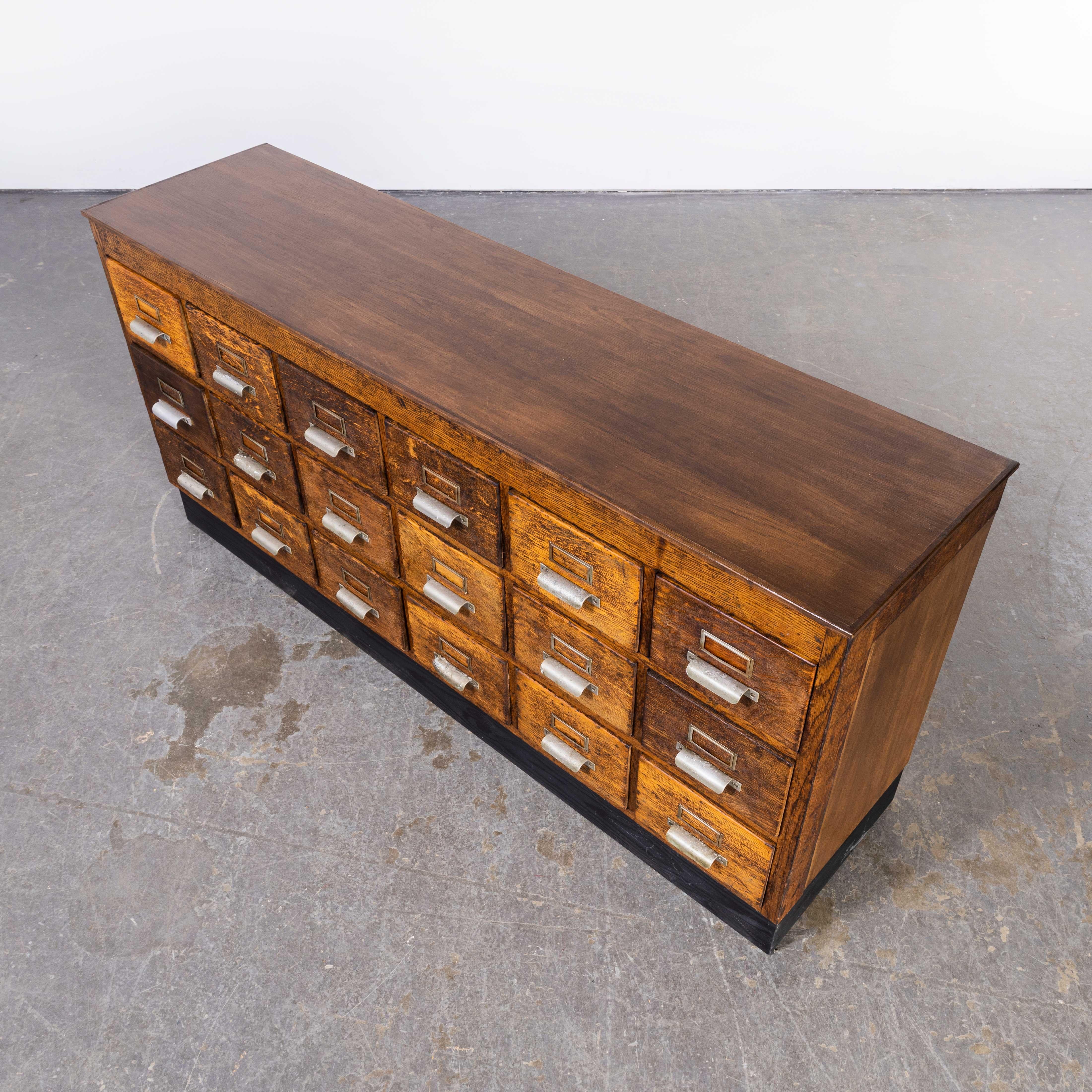 1940's Belgian Long Low Bank of Drawers, Eighteen Drawers '1674' For Sale 1