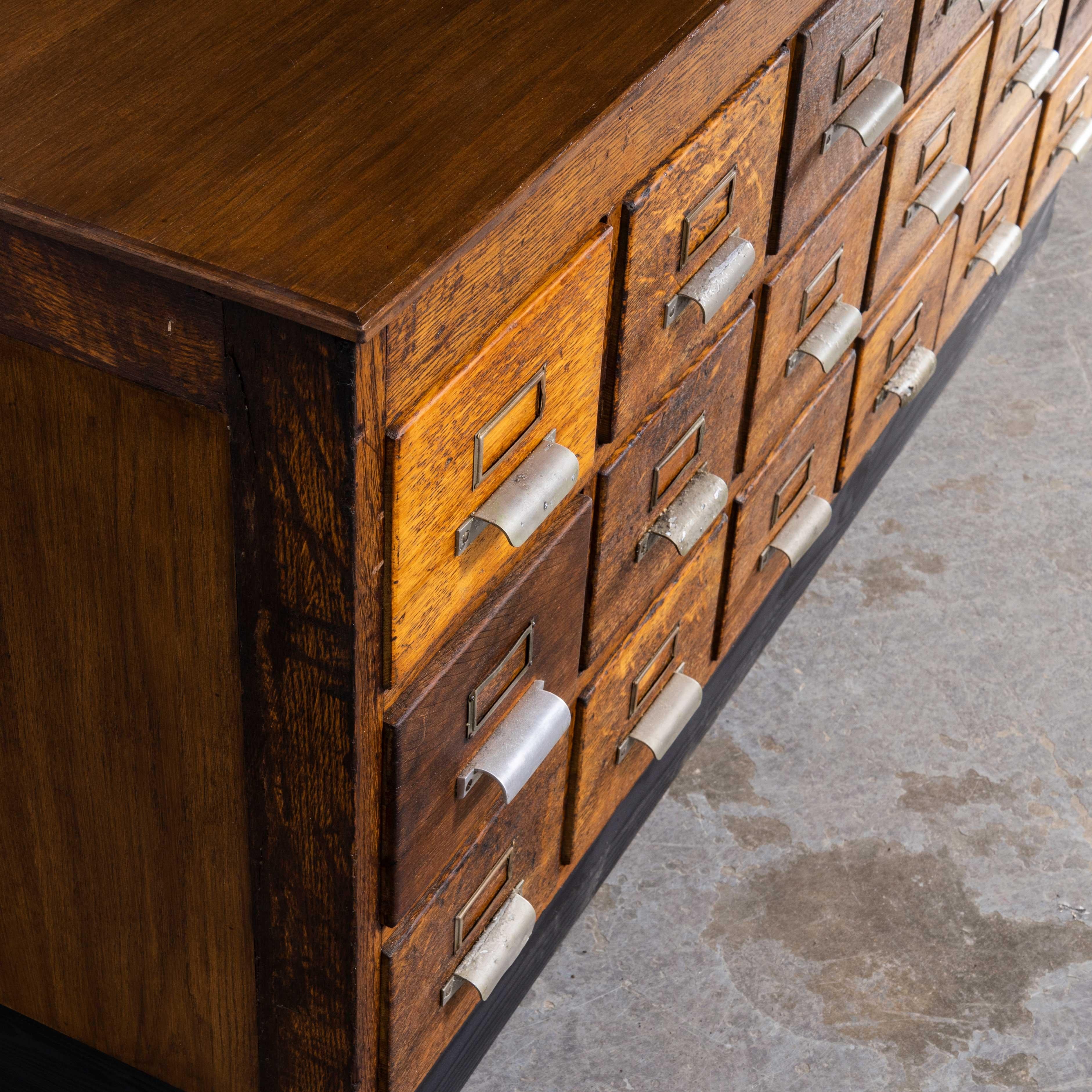 1940's Belgian Long Low Bank of Drawers, Eighteen Drawers '1674' For Sale 2