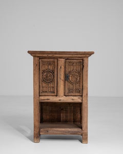 1940s Belgian Oak Neo Gothic Revival Cabinet