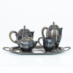 1940s Belgian Silver-Plated Coffee Set, Set of Five
