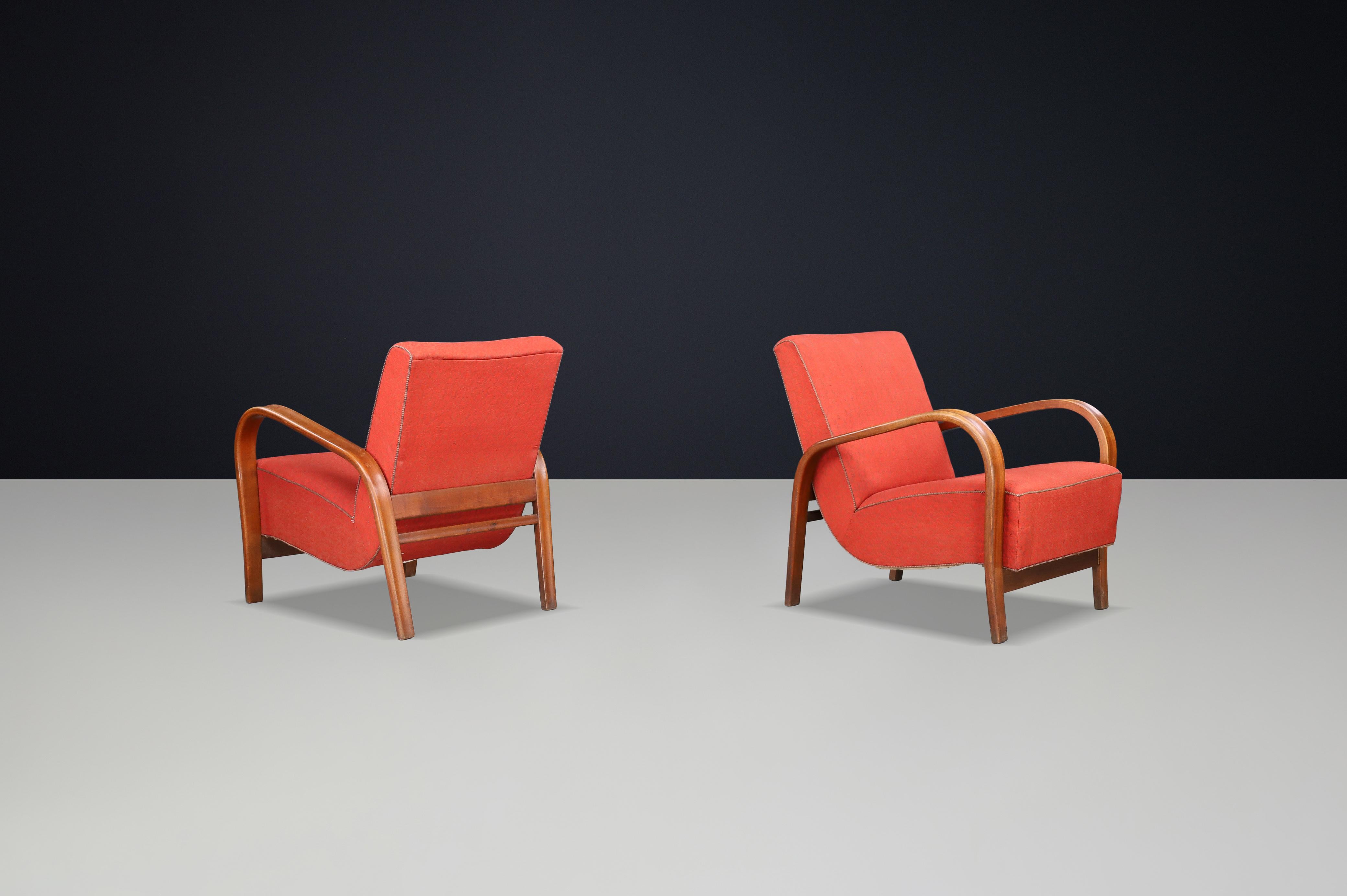 1940er Bugholzsessel von Koželka & Kropáček - Prag, Tschechoslowakei (Moderne der Mitte des Jahrhunderts) im Angebot