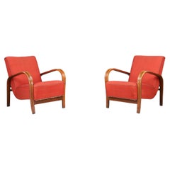 Poltrone in legno curvato degli anni '40 di Koželka & Kropáček - Praga, Cecoslovacchia