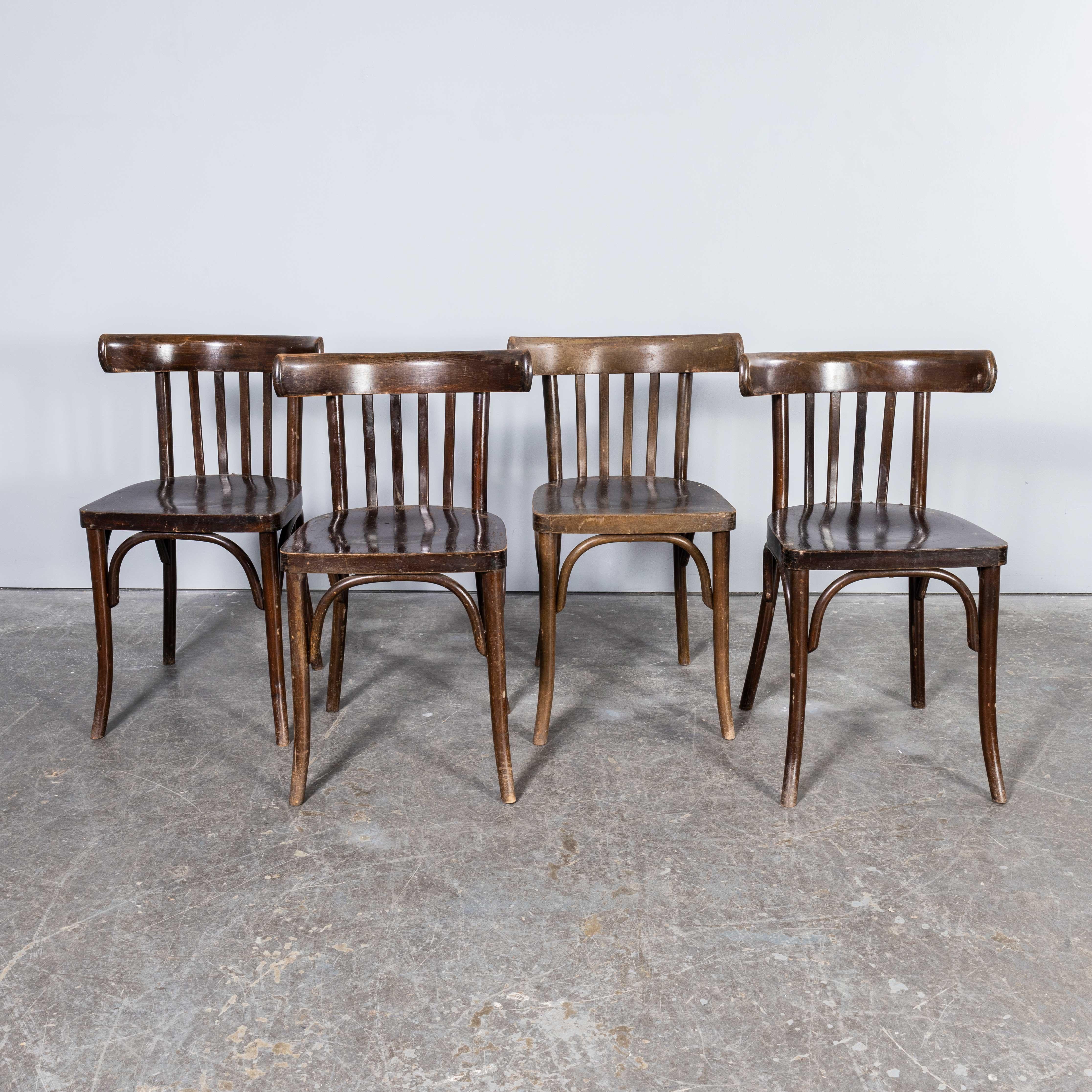 1940’s Bentwood Debrecen Classic Back Dining Chairs – Set Of Four In Good Condition For Sale In Hook, Hampshire
