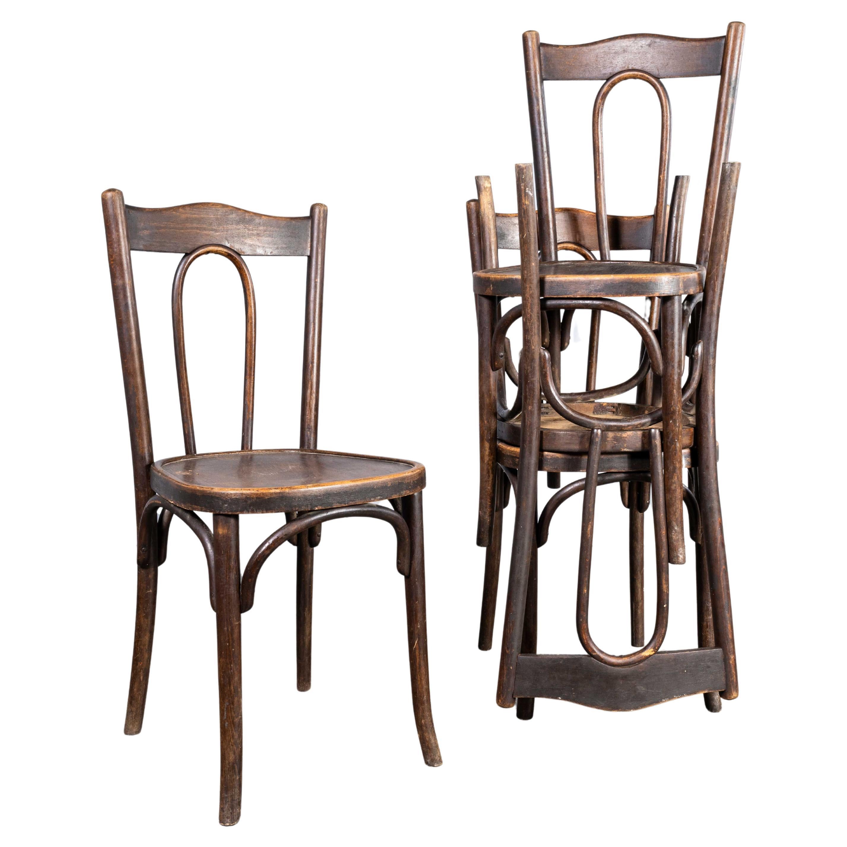 1970's Classic High Back Bentwood Bar Chairs With Arms Set Of Four at