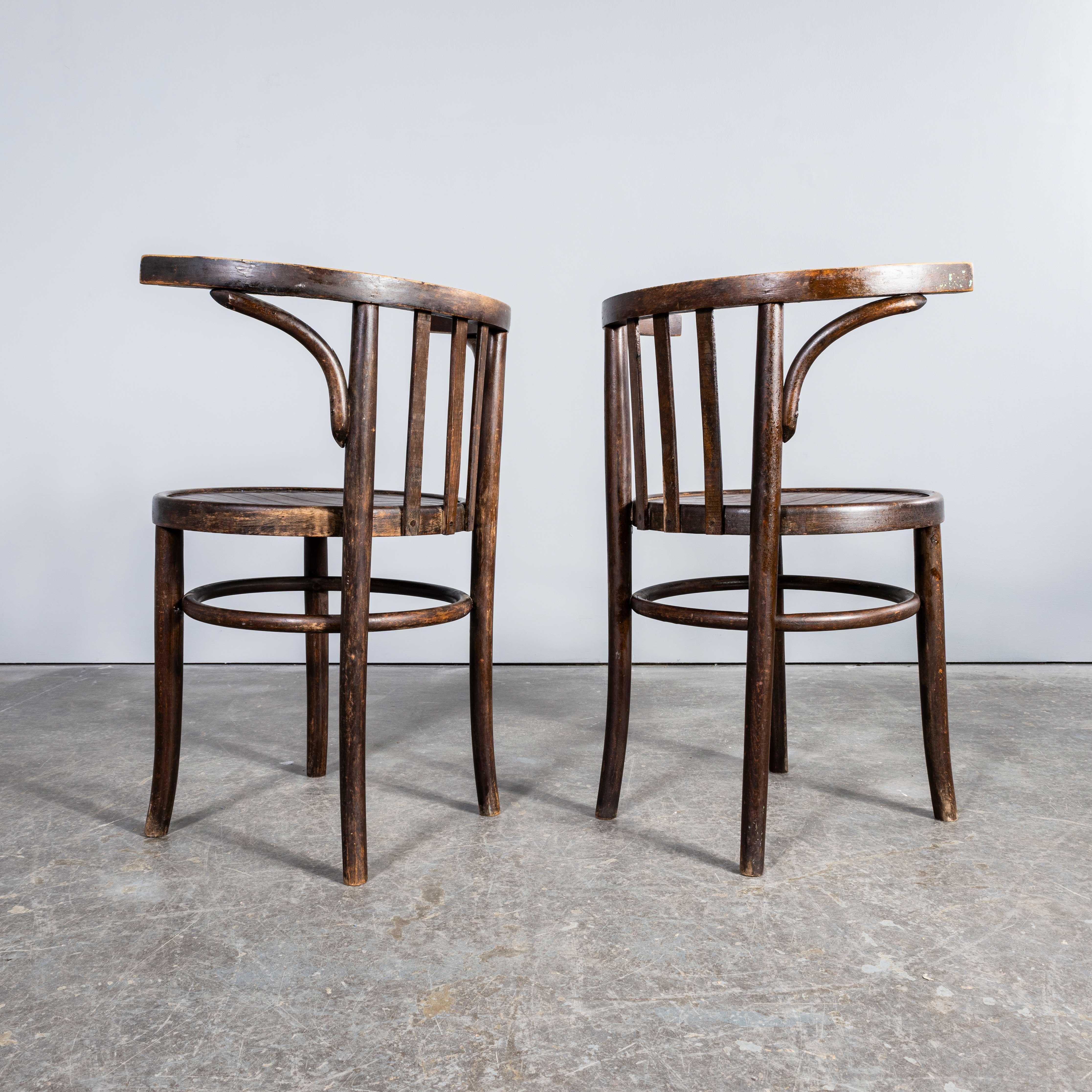 1940’s Bentwood Debrecen Crescent Back Dining Chairs – Pair In Good Condition In Hook, Hampshire