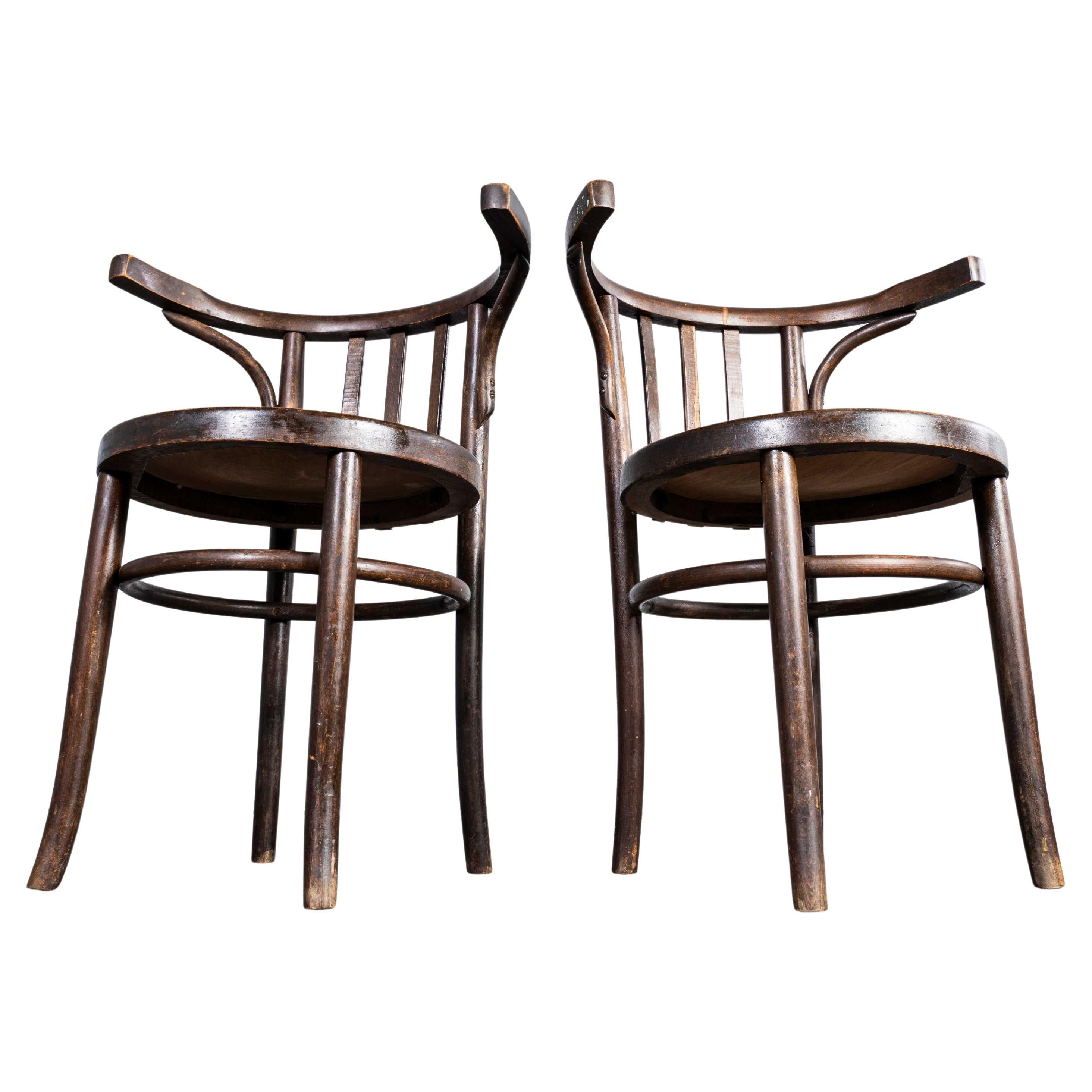 1940’s Bentwood Debrecen Crescent Back Dining Chairs – Pair
