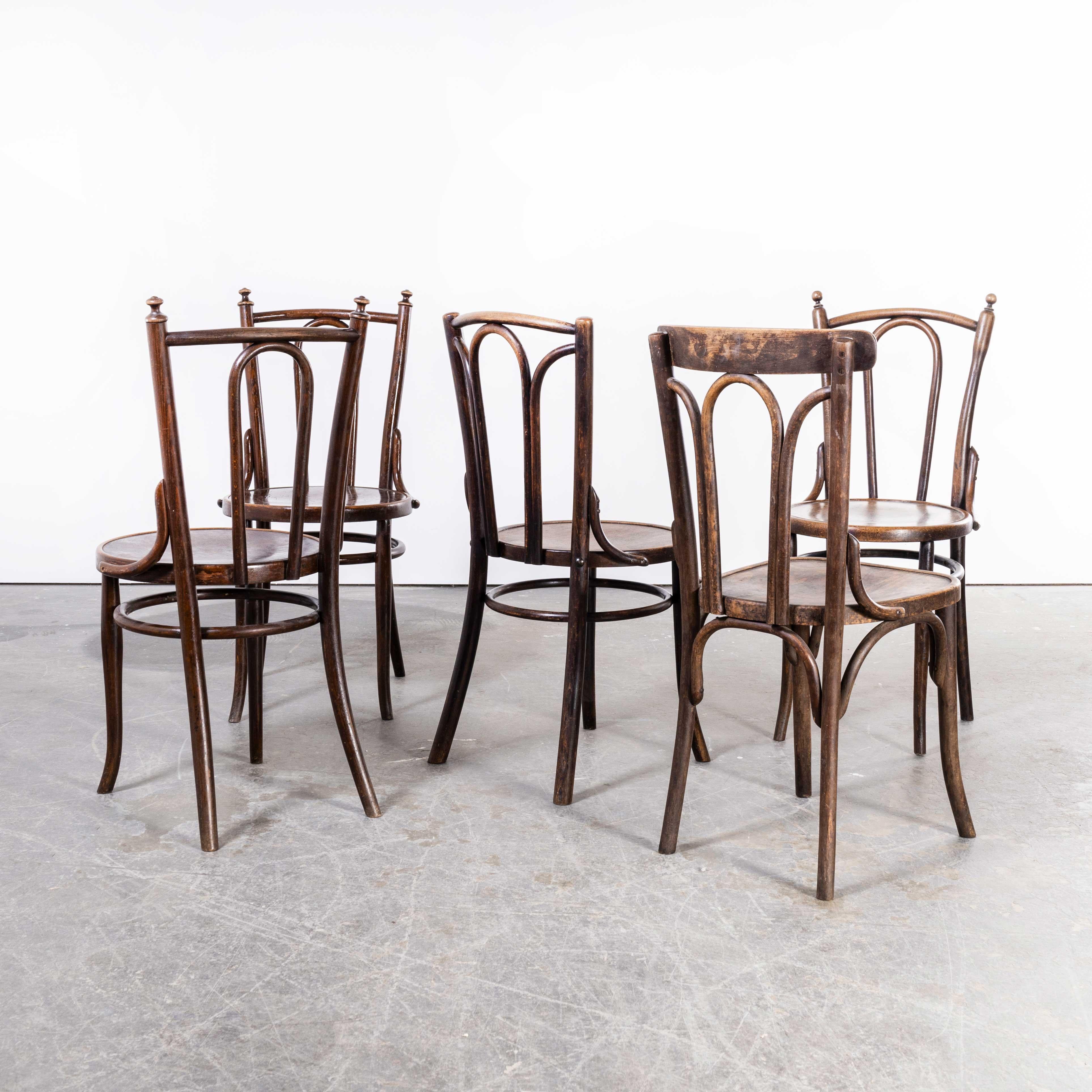1940's, Bentwood Debrecen Dining Chairs, Harlequin Set of Five 1