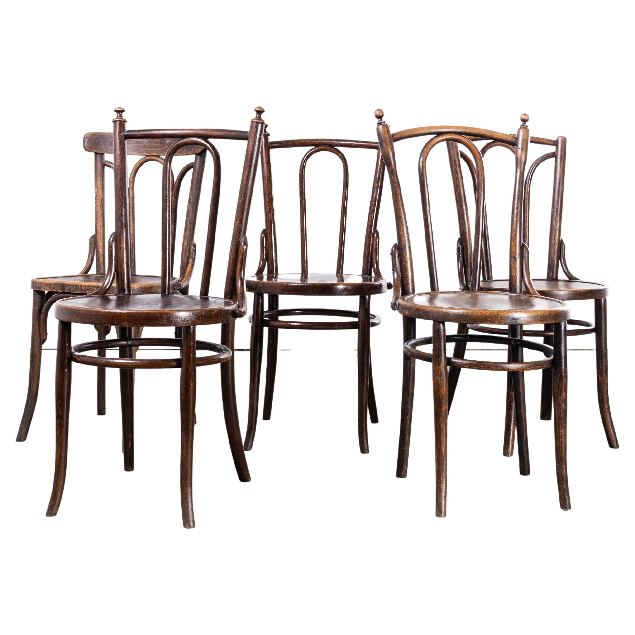 1940's, Bentwood Debrecen Dining Chairs, Harlequin Set of Five