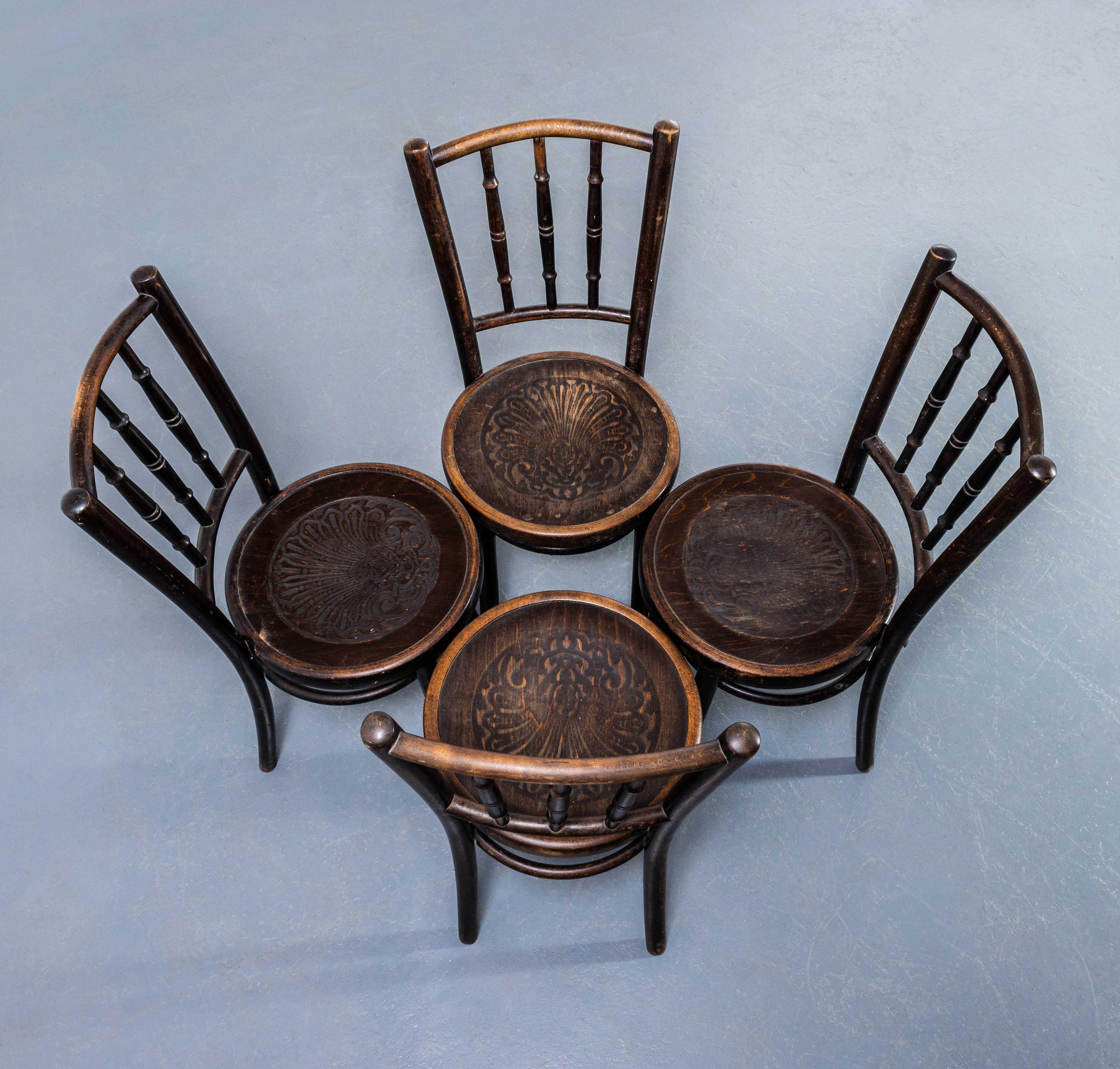 1940's Bentwood Debrecen Dining Chairs - Set Of Four In Good Condition In Hook, Hampshire