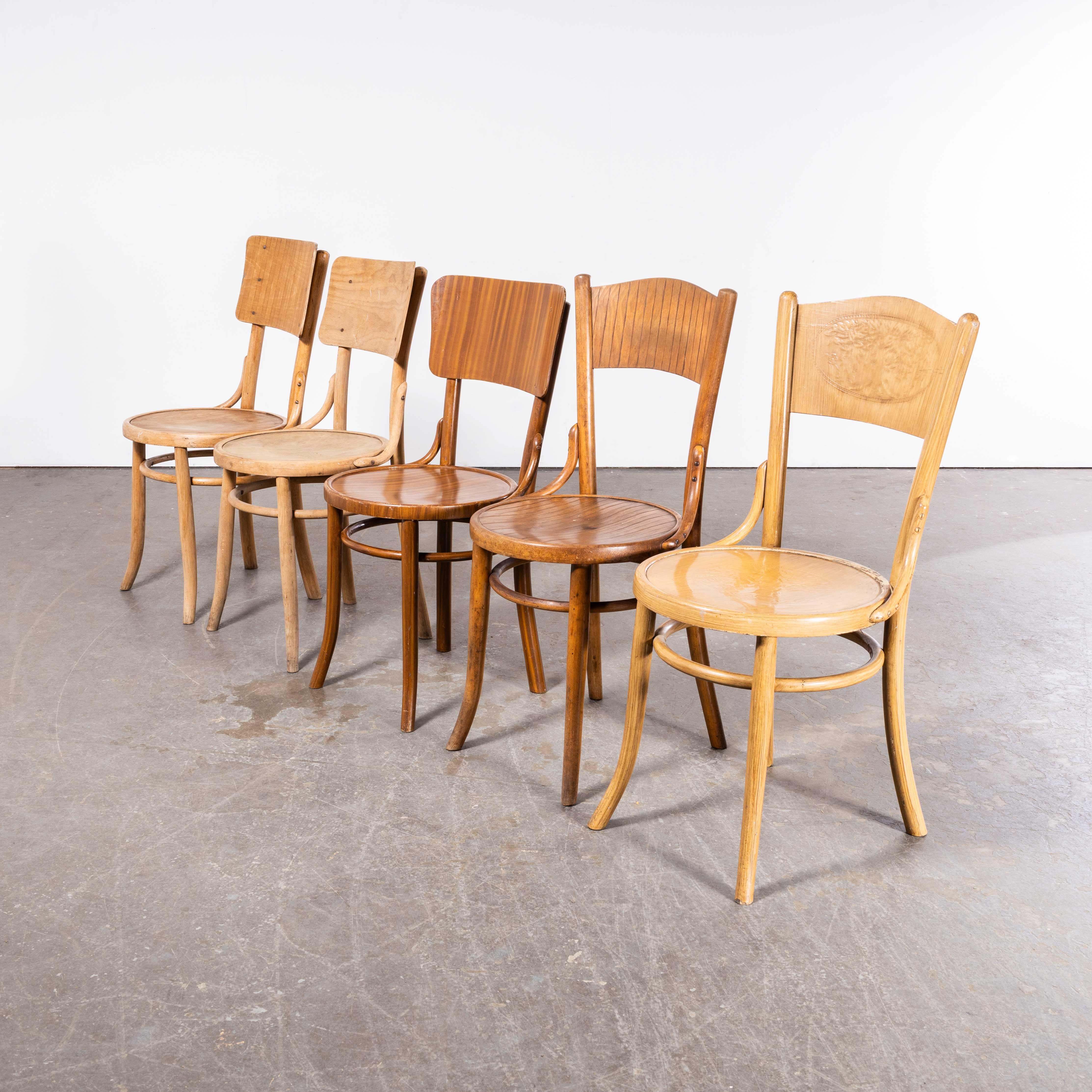 1940's Bentwood Debrecen Panel Back Dining Chairs - Mixed - Good Qty Avai For Sale 6