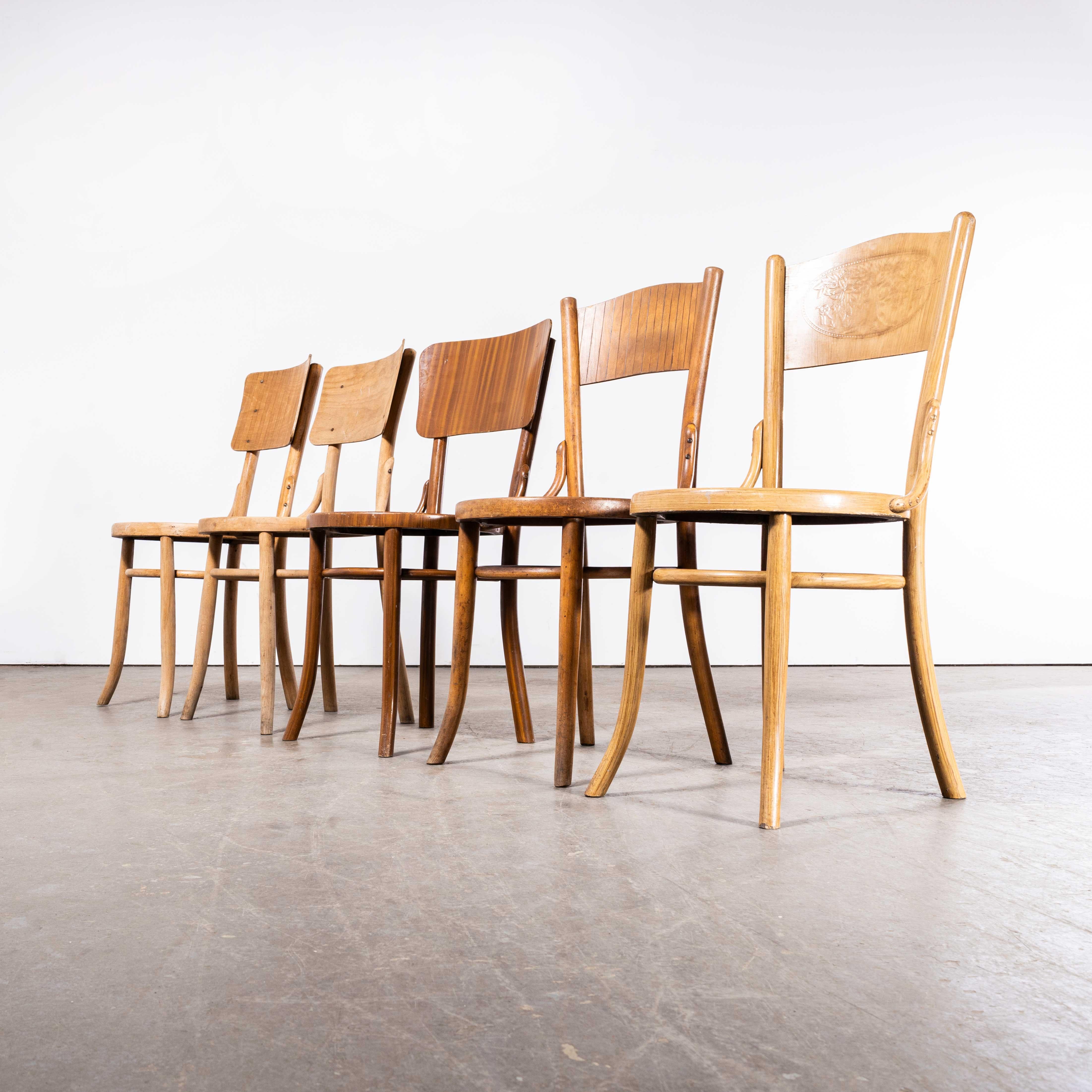 European 1940's Bentwood Debrecen Panel Back Dining Chairs - Mixed - Good Qty Avai For Sale