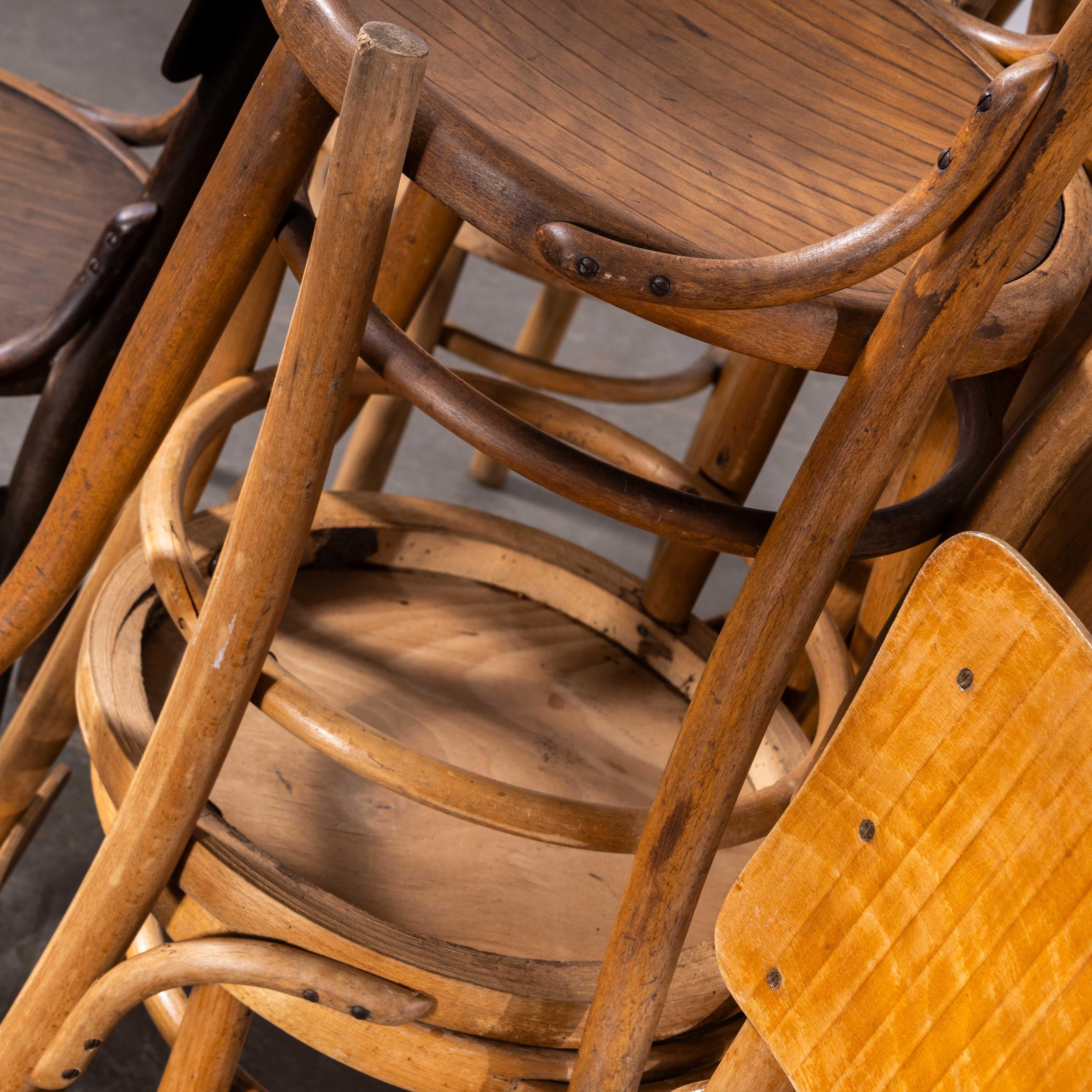 1940's Bentwood Debrecen Panel Back Dining Chairs - Mixed - Good Qty Avai In Good Condition For Sale In Hook, Hampshire