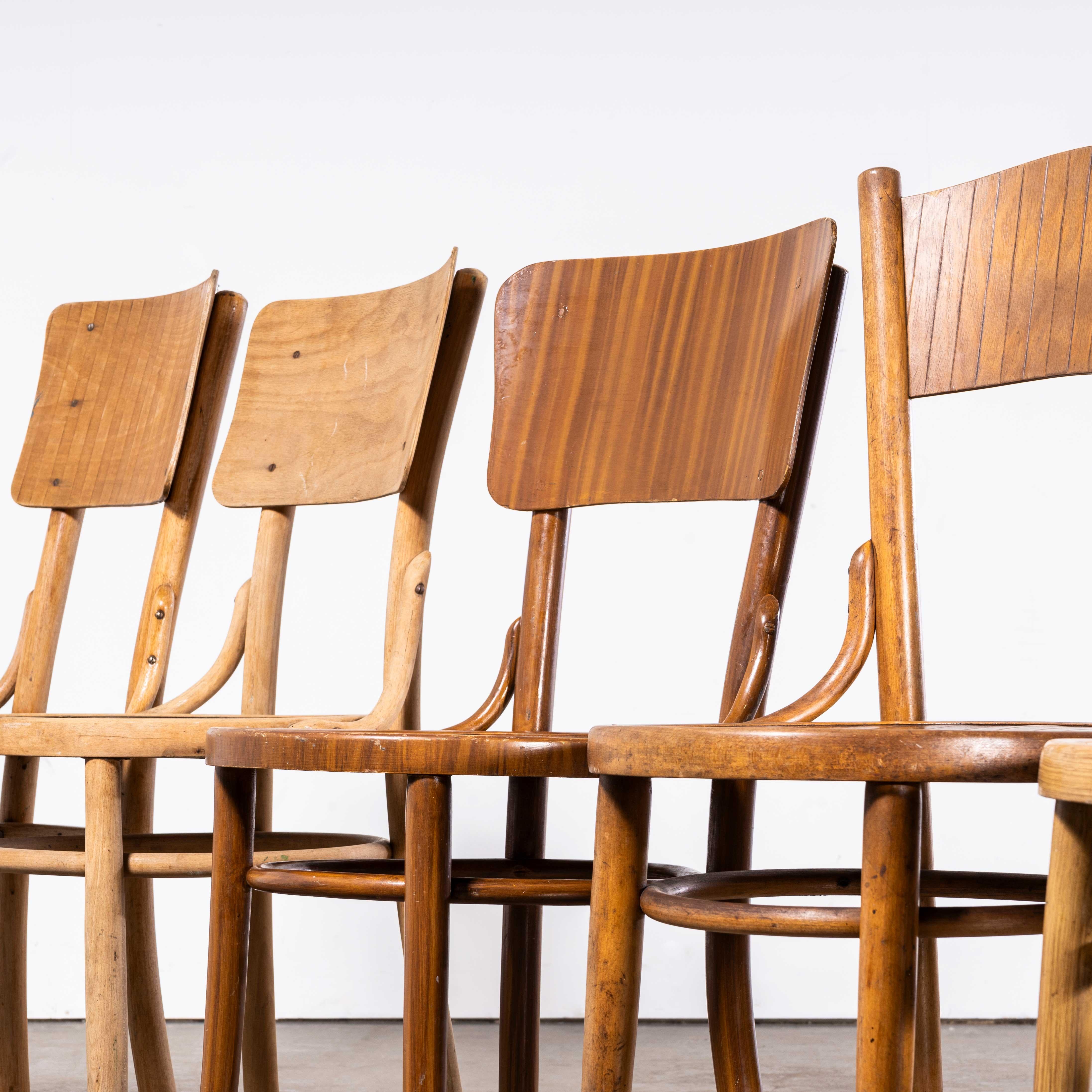 1940's Bentwood Debrecen Panel Back Dining Chairs - Mixed - Set Of Ten For Sale 3