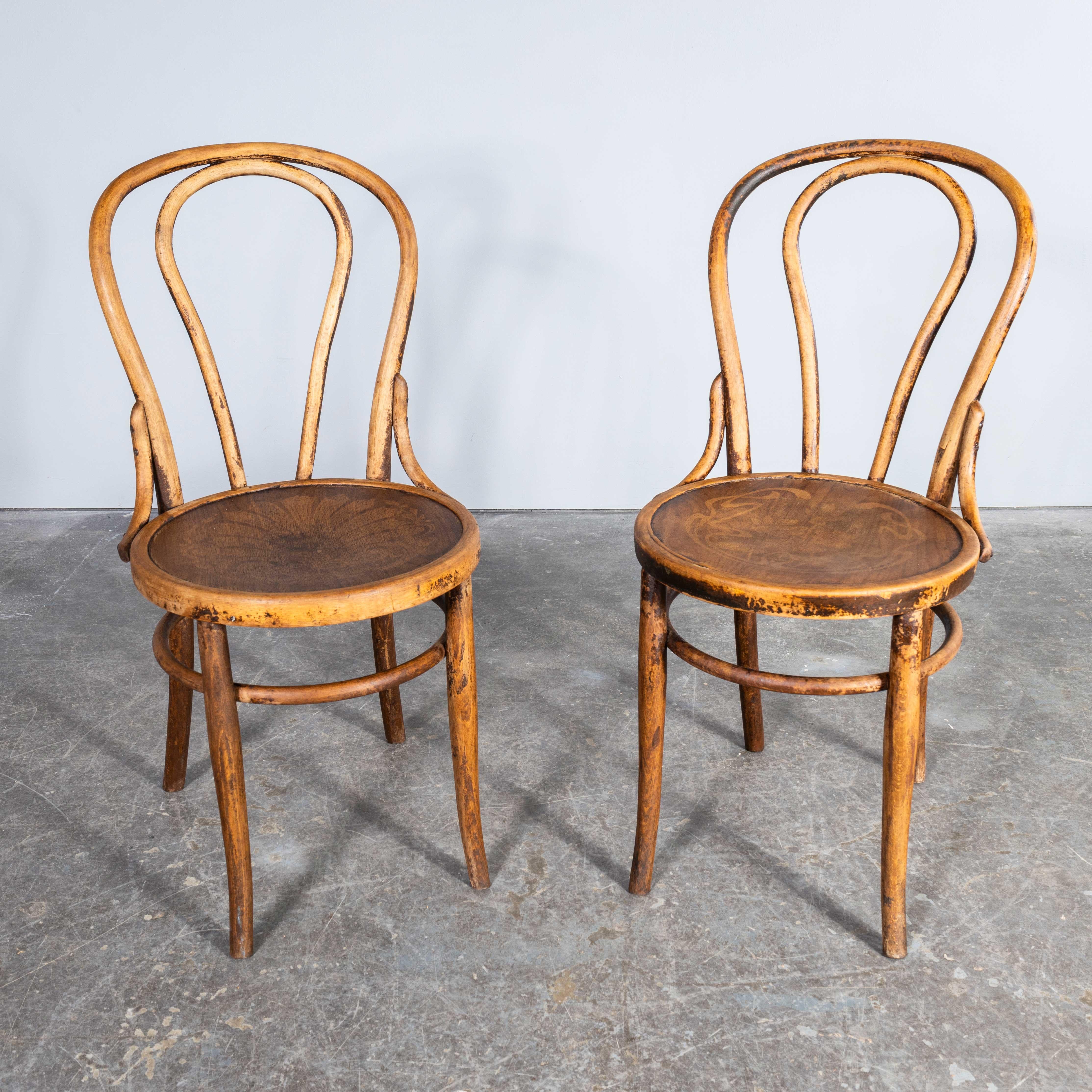 European 1940’s Bentwood Debrecen Single Hoop Dining Chairs - Pair