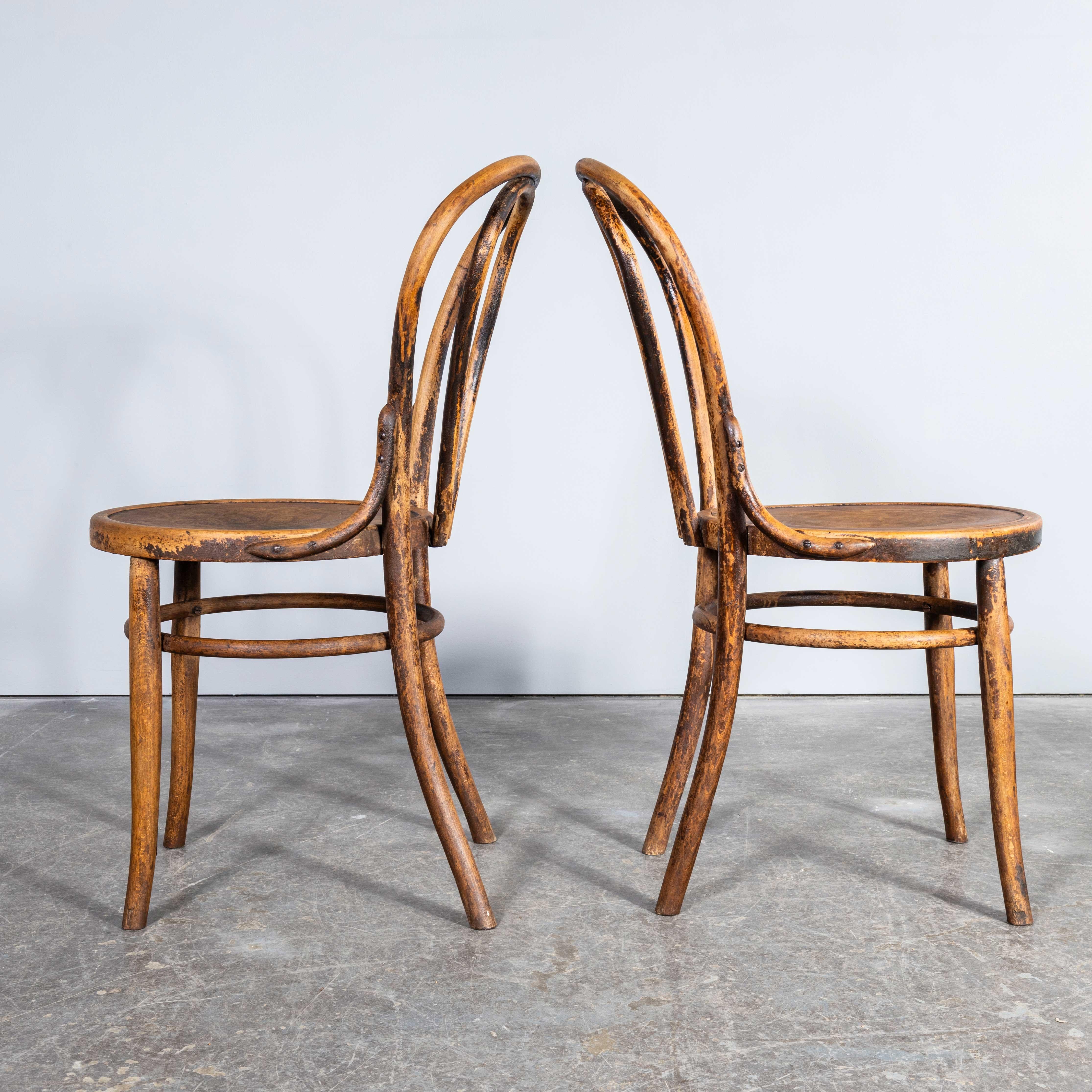 Mid-20th Century 1940’s Bentwood Debrecen Single Hoop Dining Chairs - Pair