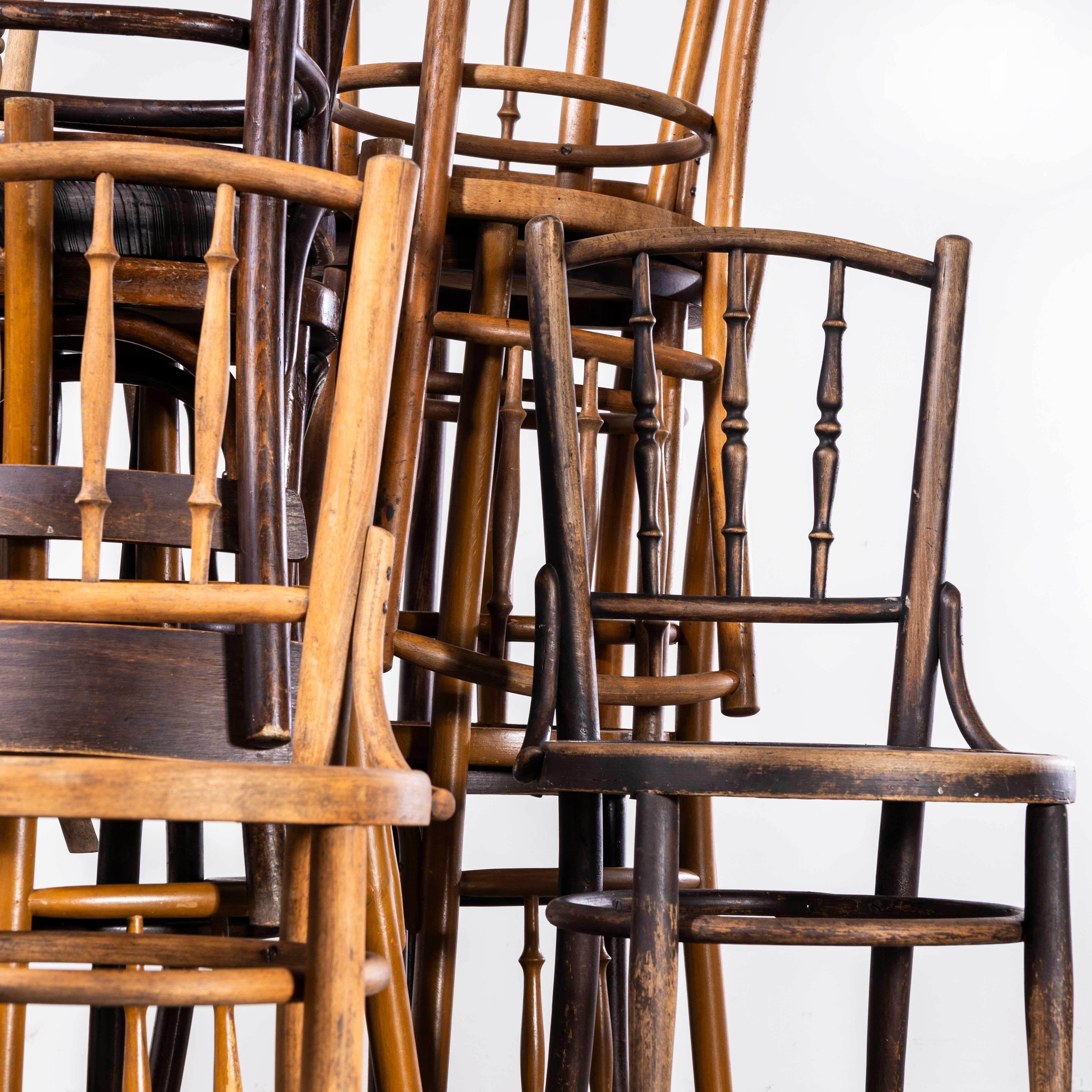 1940’s Bentwood Debrecen Spindle Back Dining Chairs – Mixed – Good Quantities Available
1940’s Bentwood Debrecen Spindle Back Dining Chairs – Mixed – Good Quantities Available. This listing is for a single chair with the option to select the