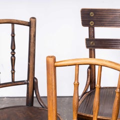1940's Bentwood Debrecen Spindle Back Dining Chairs - Mixed - Set Of Ten