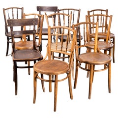 1940's Bentwood Debrecen Spindle Back Dining Chairs - Mixed - Set Of Ten