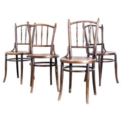 1940s Bentwood Debrecen Spindle Dining Chairs, Set of Four