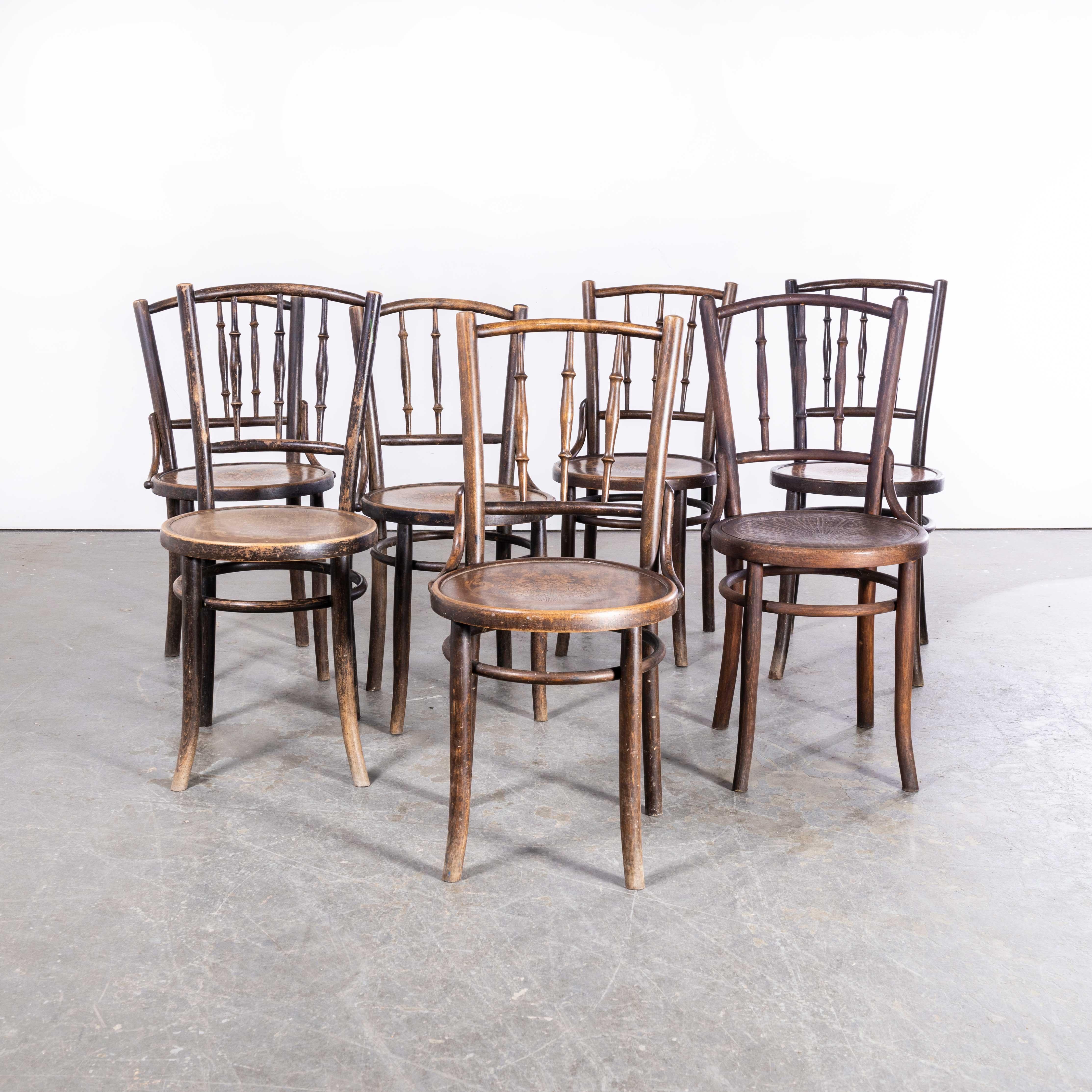 1940s Bentwood Debrecen Spindle dining chairs – Set Of Seven
1940s Bentwood Debrecen Spindle dining chairs – Set Of Seven. It is hard to be precise about the origin of these chairs as little history is known, but what we do know is at the beginning