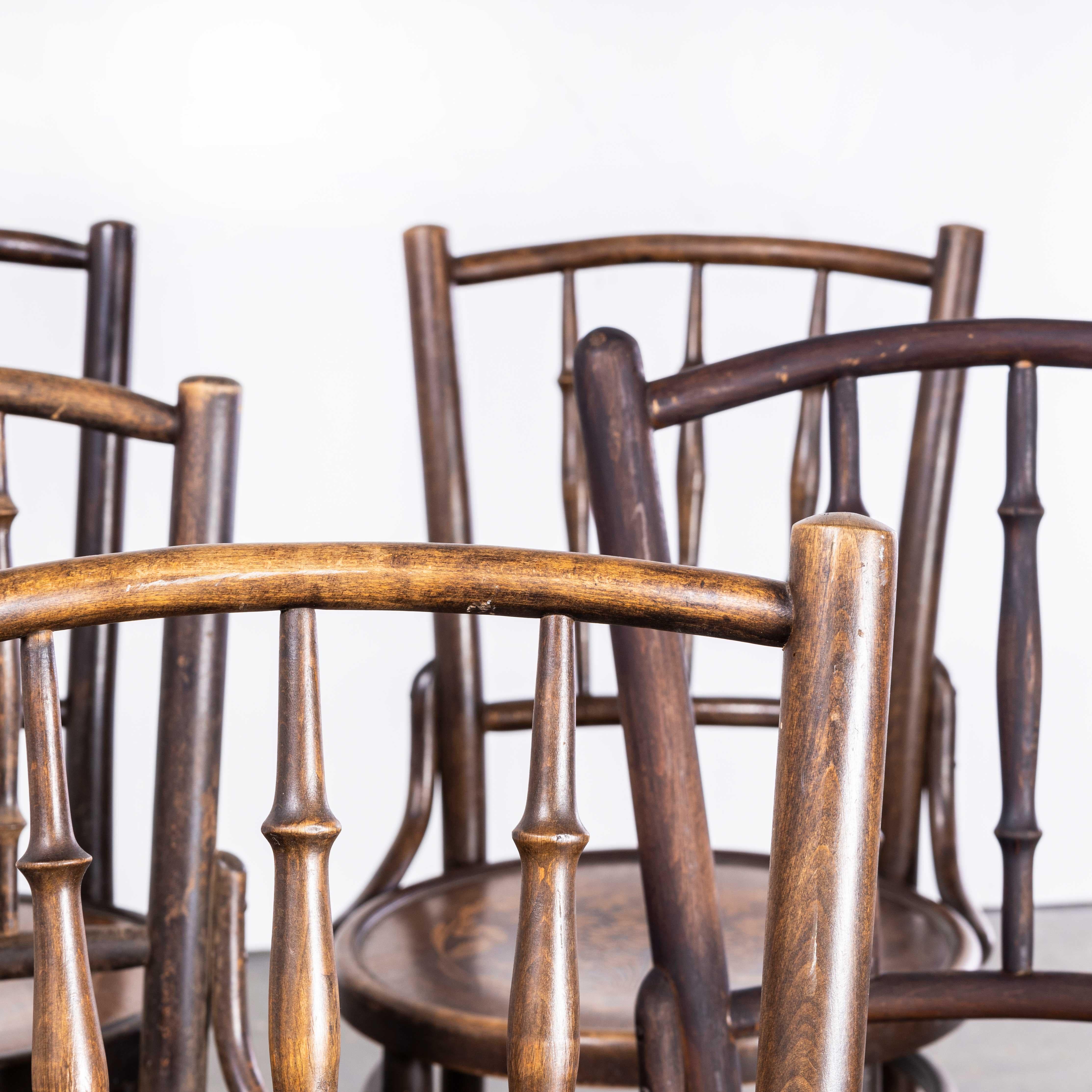 1940s Bentwood Debrecen Spindle Dining Chairs, Set of Seven For Sale 1