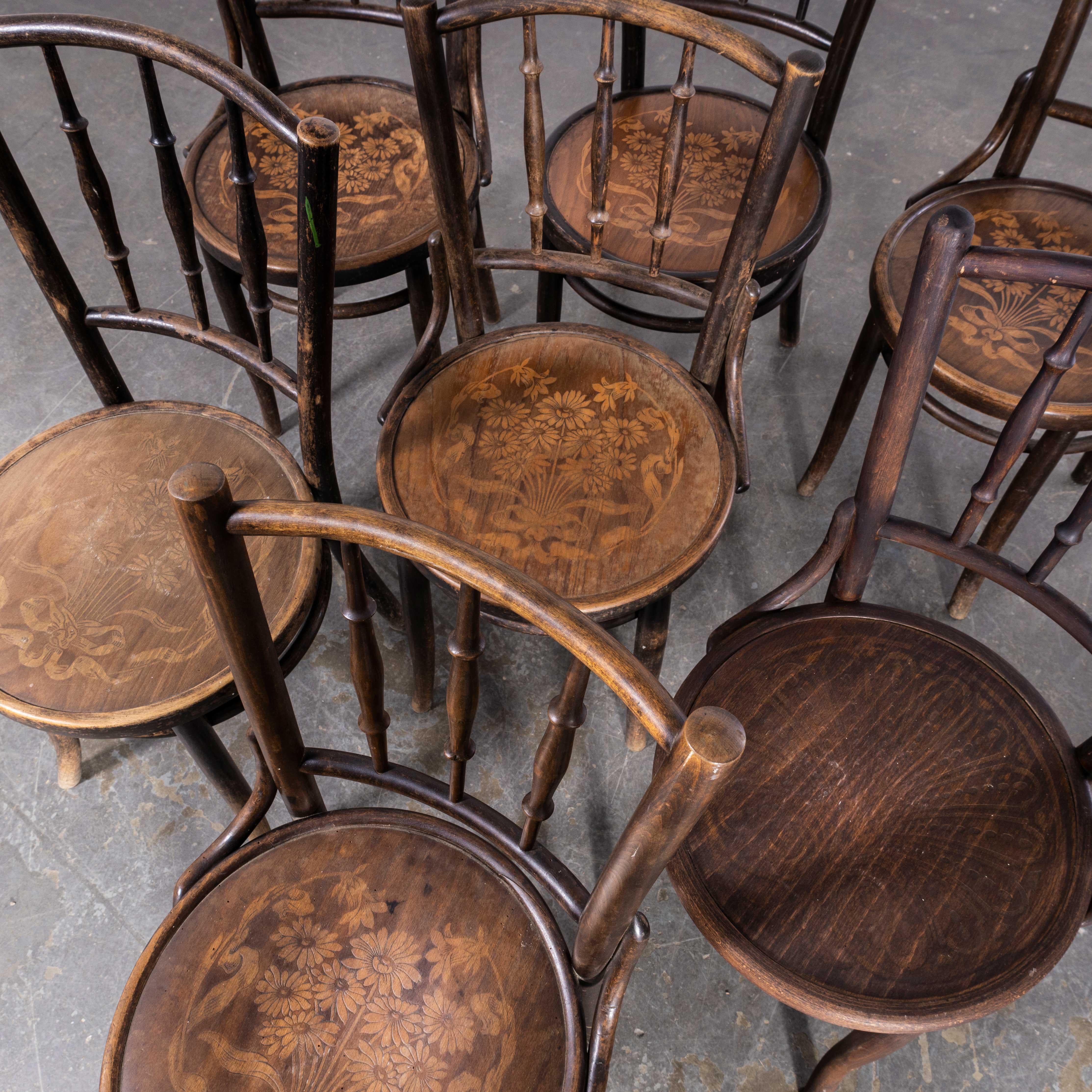 1940s Bentwood Debrecen Spindle Dining Chairs, Set of Seven For Sale 2