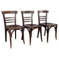1940’s Bentwood Debrecen Sturdy Ladder Back Dining Chairs – Set Of Three