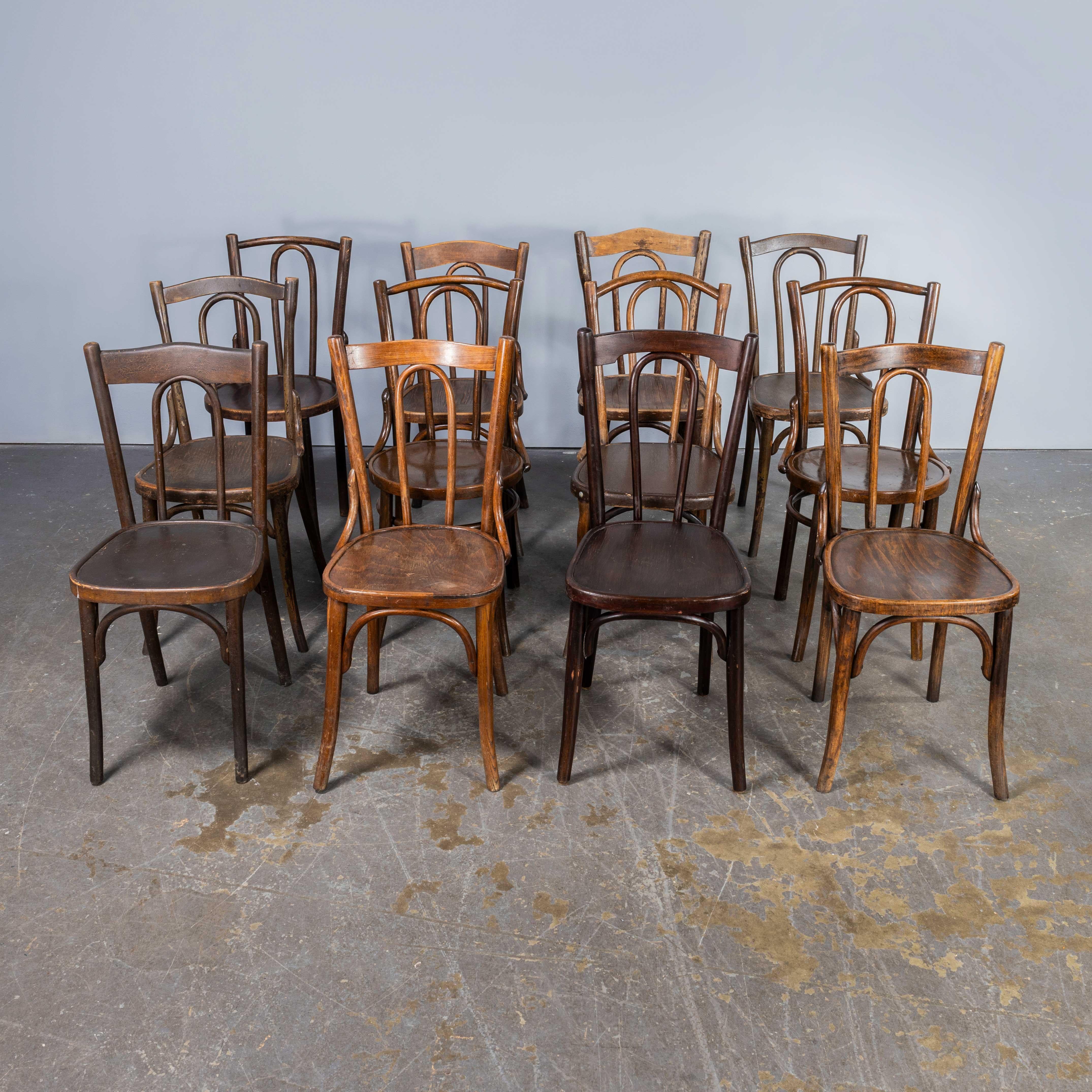 Hungarian 1940's Bentwood Debrecen Thonet Classic Back Dining Chairs - Set Of Twelve