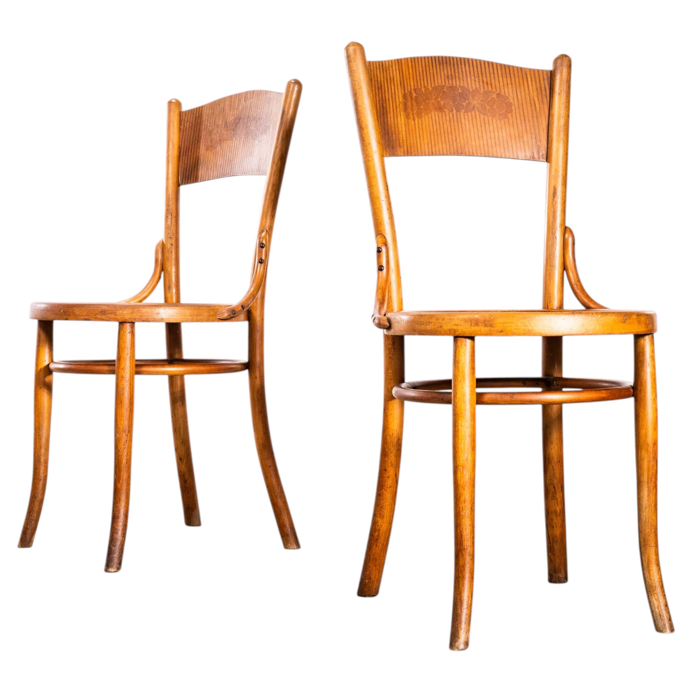 1940’s Bentwood Mundus Panelled Back Dining Chairs – Pair