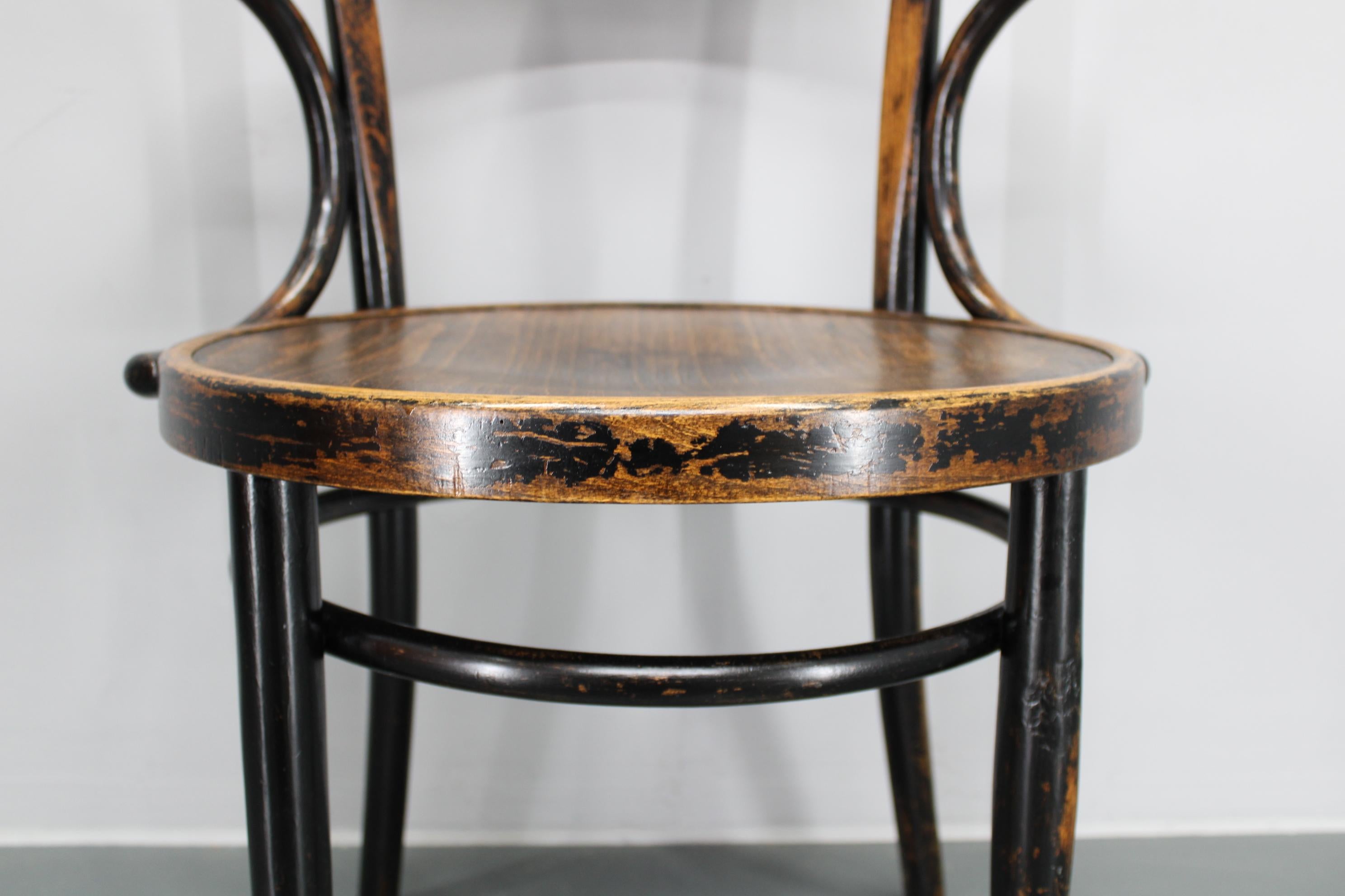 1940s Bentwood Office or Side Chair, Czechoslovakia For Sale 4