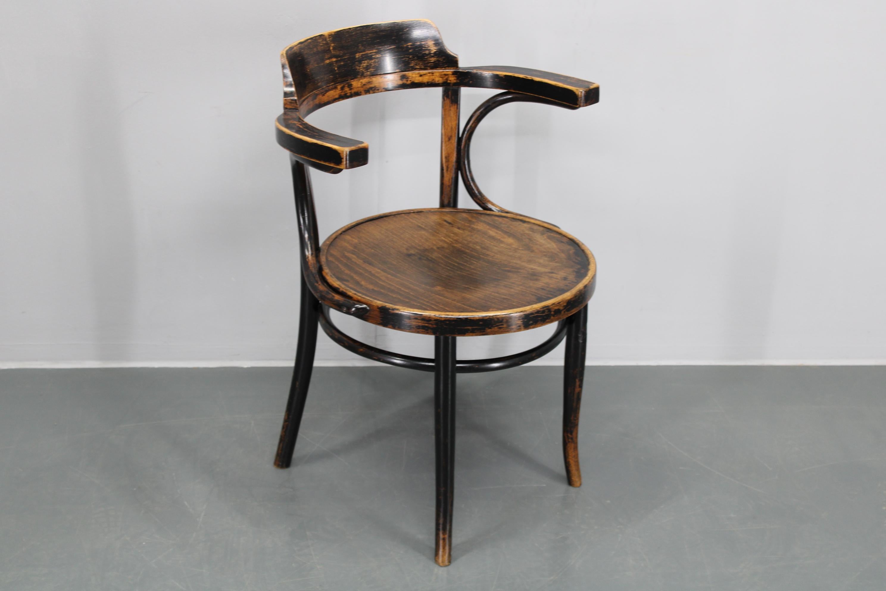 Mid-Century Modern 1940s Bentwood Office or Side Chair, Czechoslovakia For Sale