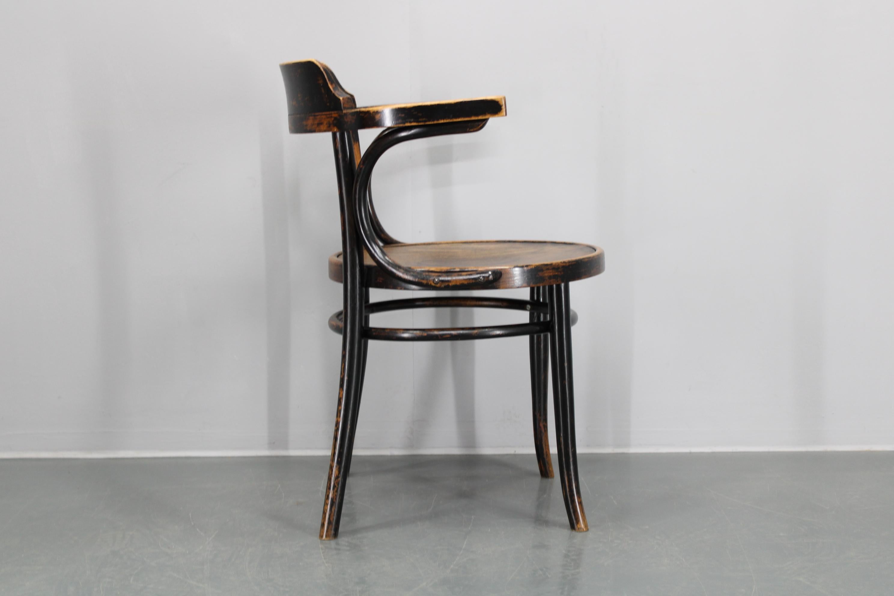 1940s Bentwood Office or Side Chair, Czechoslovakia In Good Condition For Sale In Praha, CZ