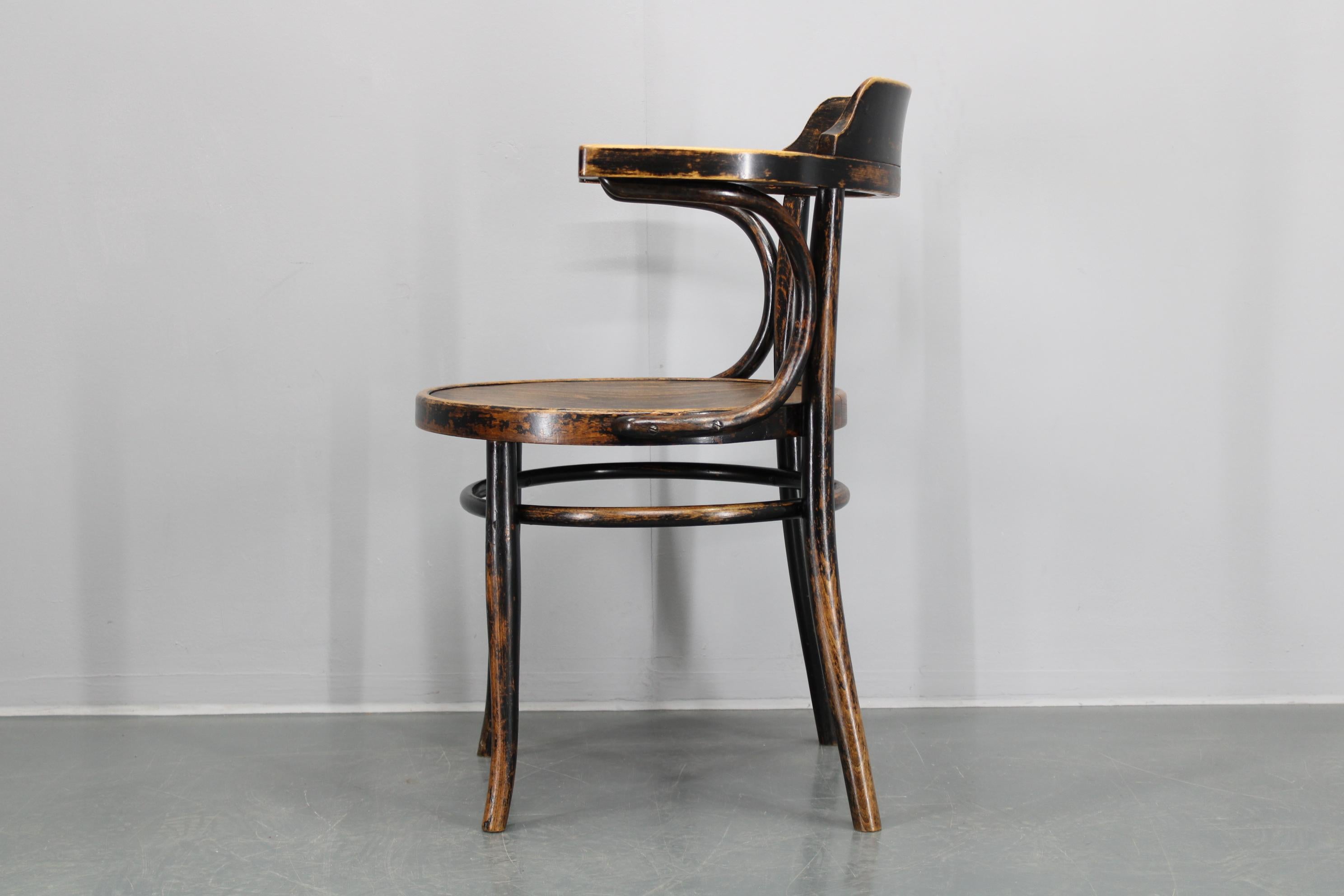 Wood 1940s Bentwood Office or Side Chair, Czechoslovakia For Sale