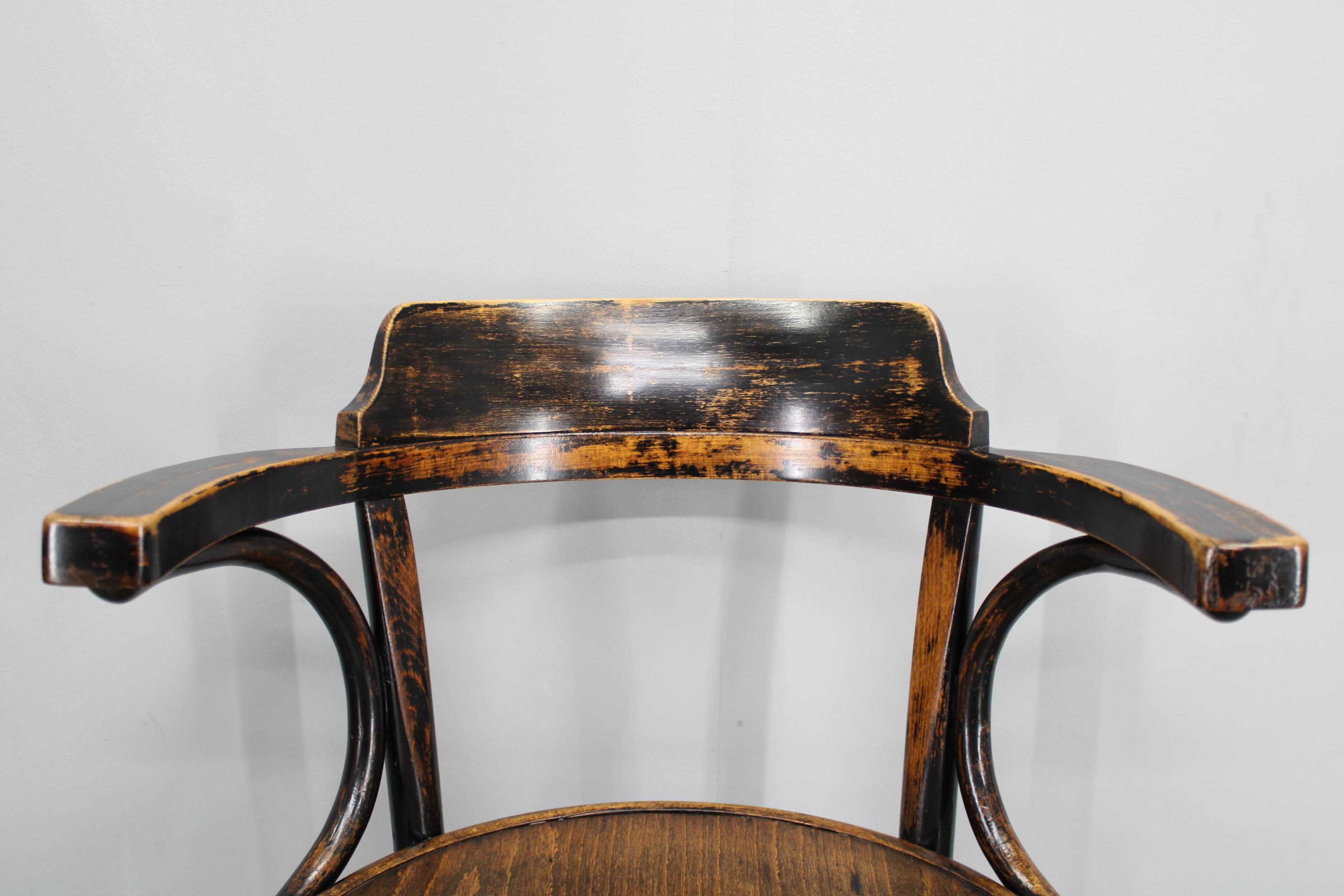1940s Bentwood Office or Side Chair, Czechoslovakia For Sale 3