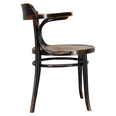 Chaise de bureau ou d'appoint en bois courbé des années 1940, Tchécoslovaquie