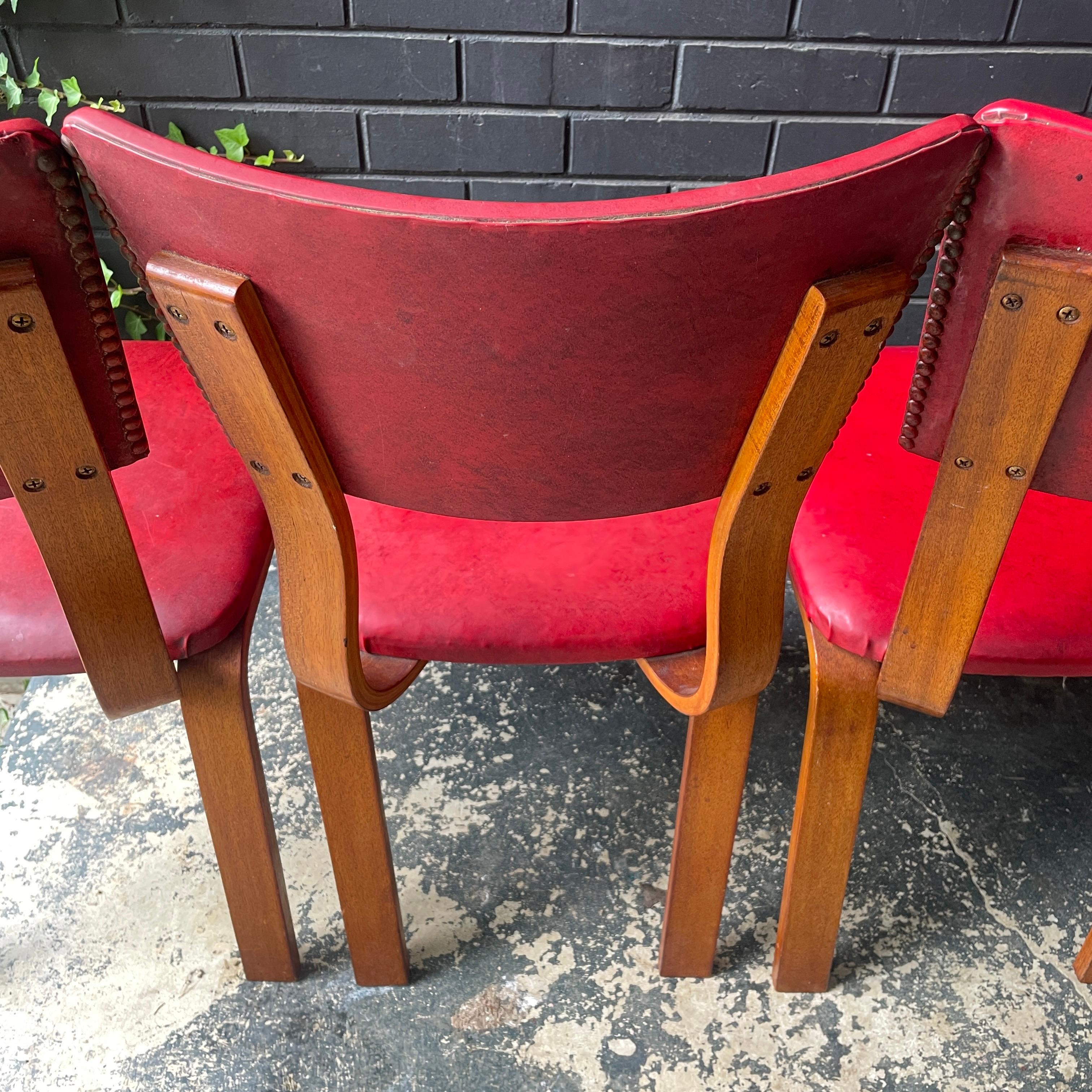 1940s Bentwood Thonet Dining Chairs Set 4 New York Vintage Mid-Century Art Deco 3