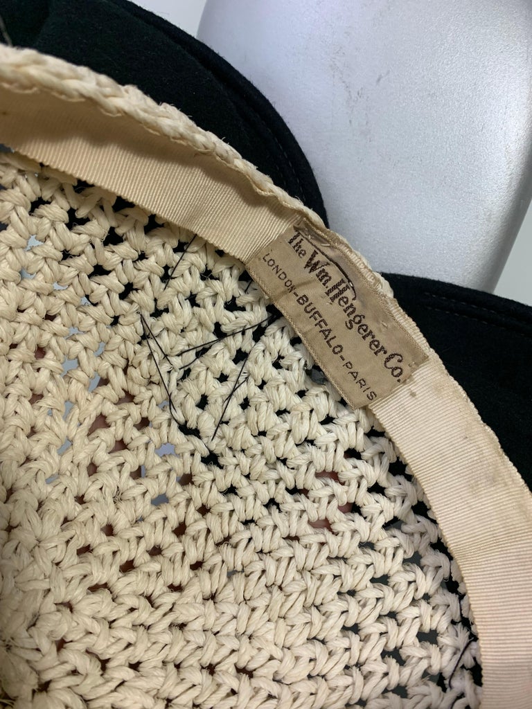 Vintage Black Hat with Cream Crochet Detail s-l400.jpg main image 4