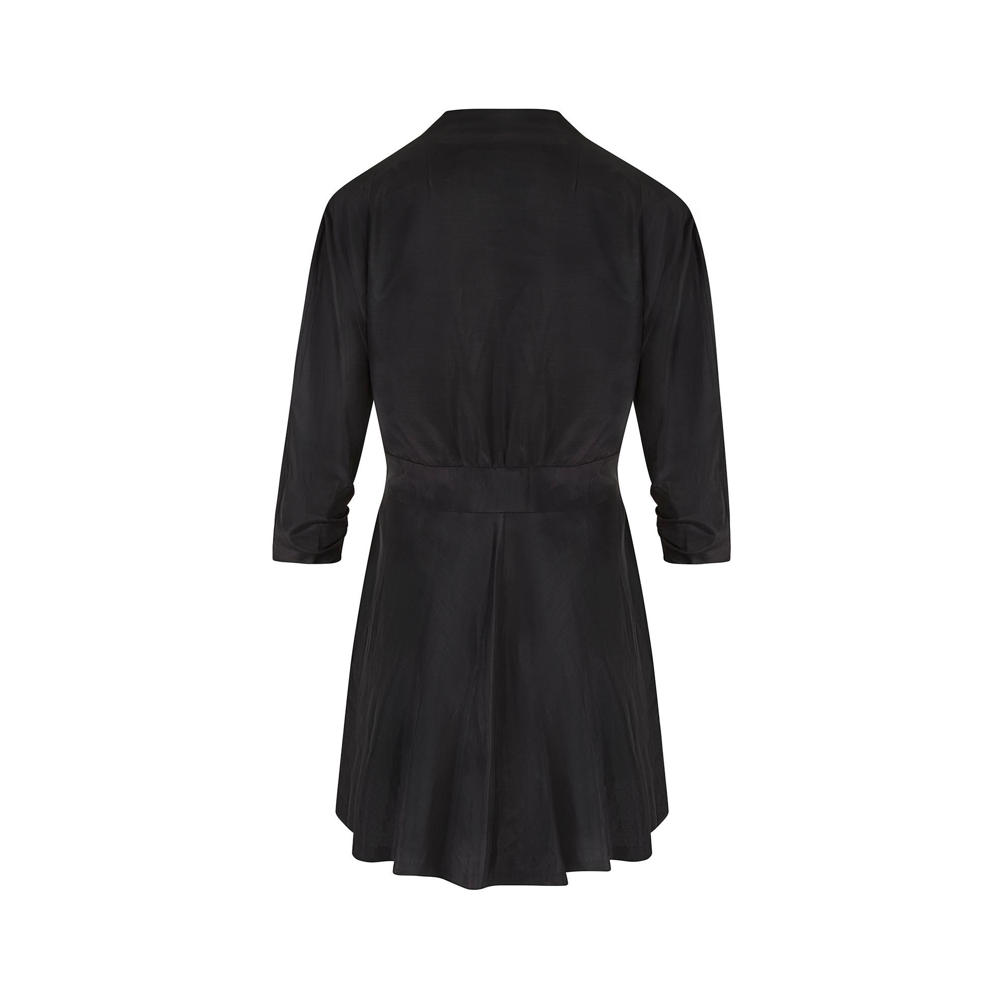 1940s Black Grosgrain Kimono Style Jacket In Excellent Condition For Sale In London, GB