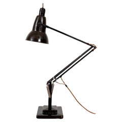 1940er Jahre Schwarz Herbert Terry & Sons 2-stufige Anglepoise Schreibtisch-Arbeitsleuchte 1227 Bakelit