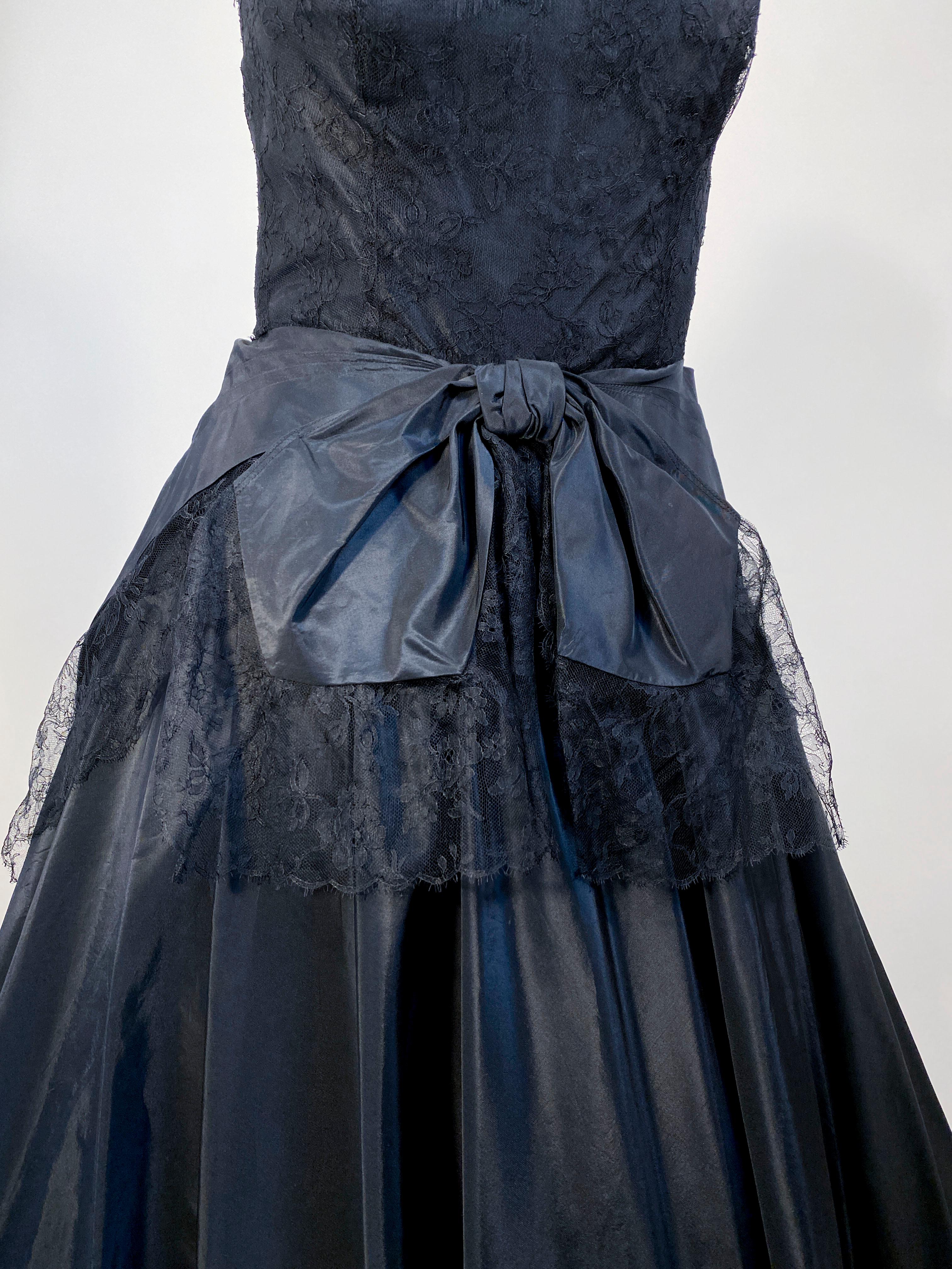 black taffeta dress