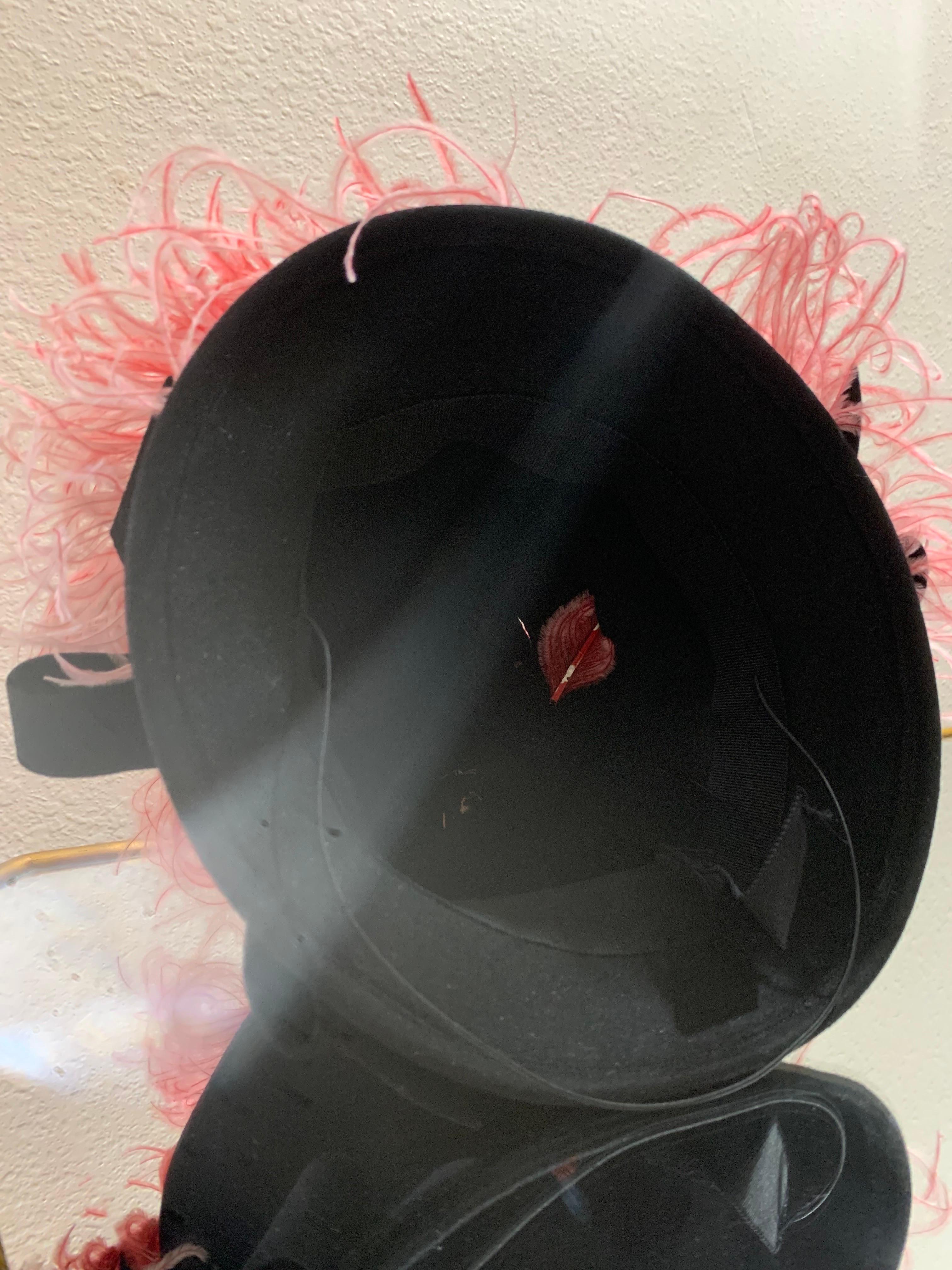 1940s Black Wool Felt Tall-Crown 