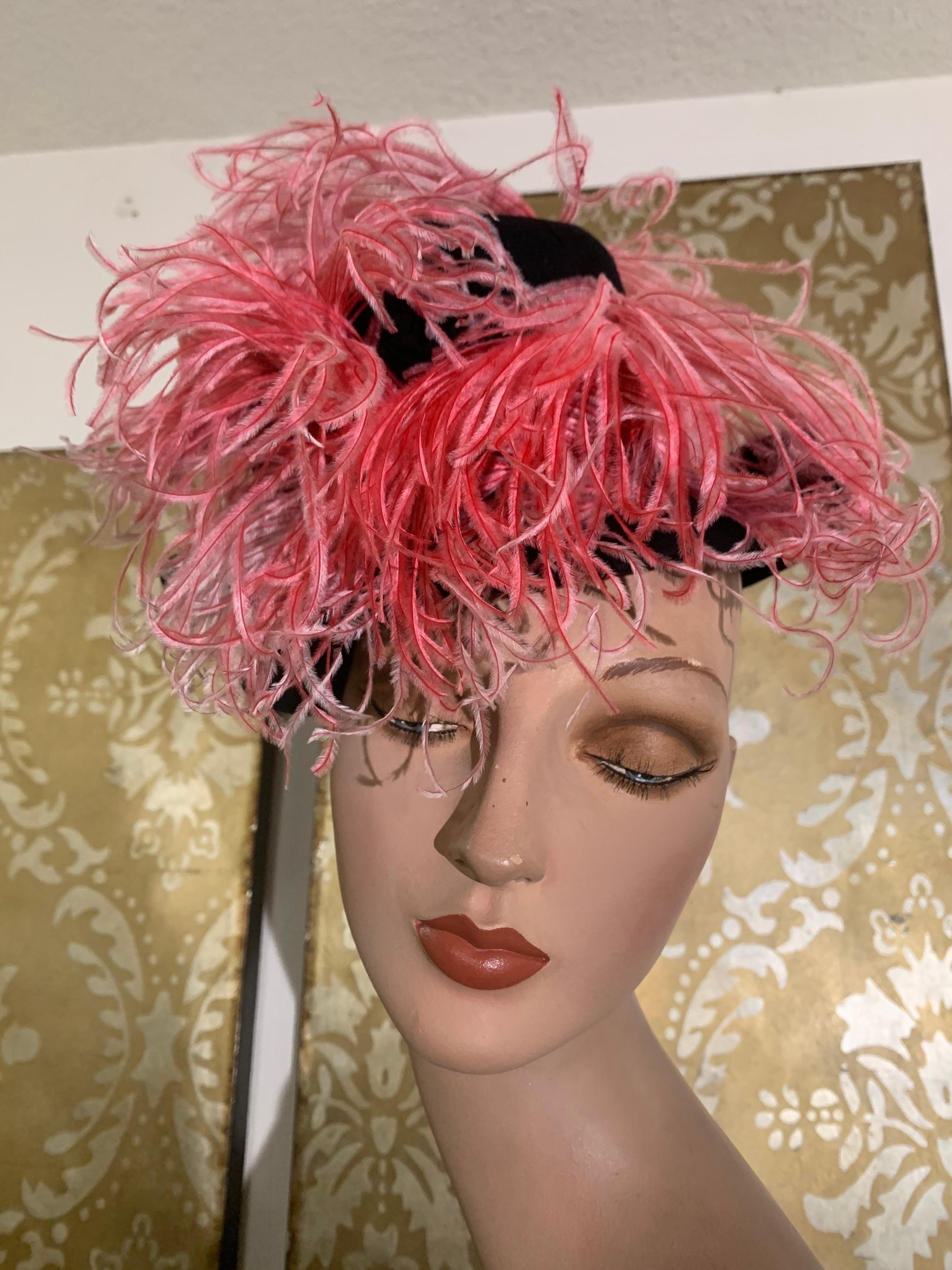 1940s Black Wool Felt Tall-Crown 