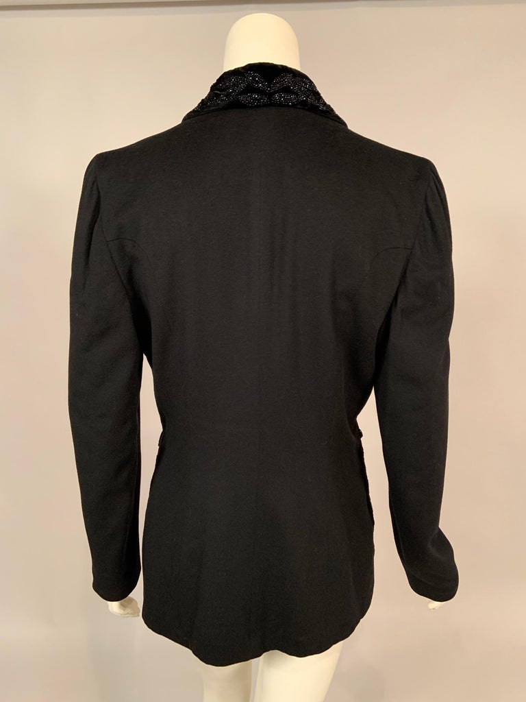 1940s Black Velvet Beaded Swing Jacket main image 0