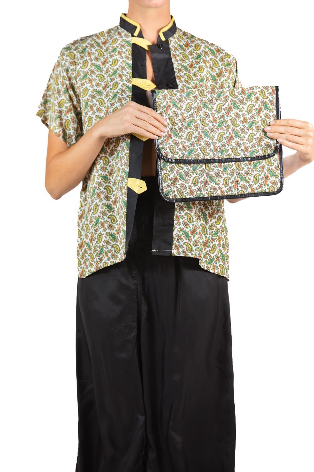 1940S Black & Yellow Cold Rayon Pajamas For Sale 6