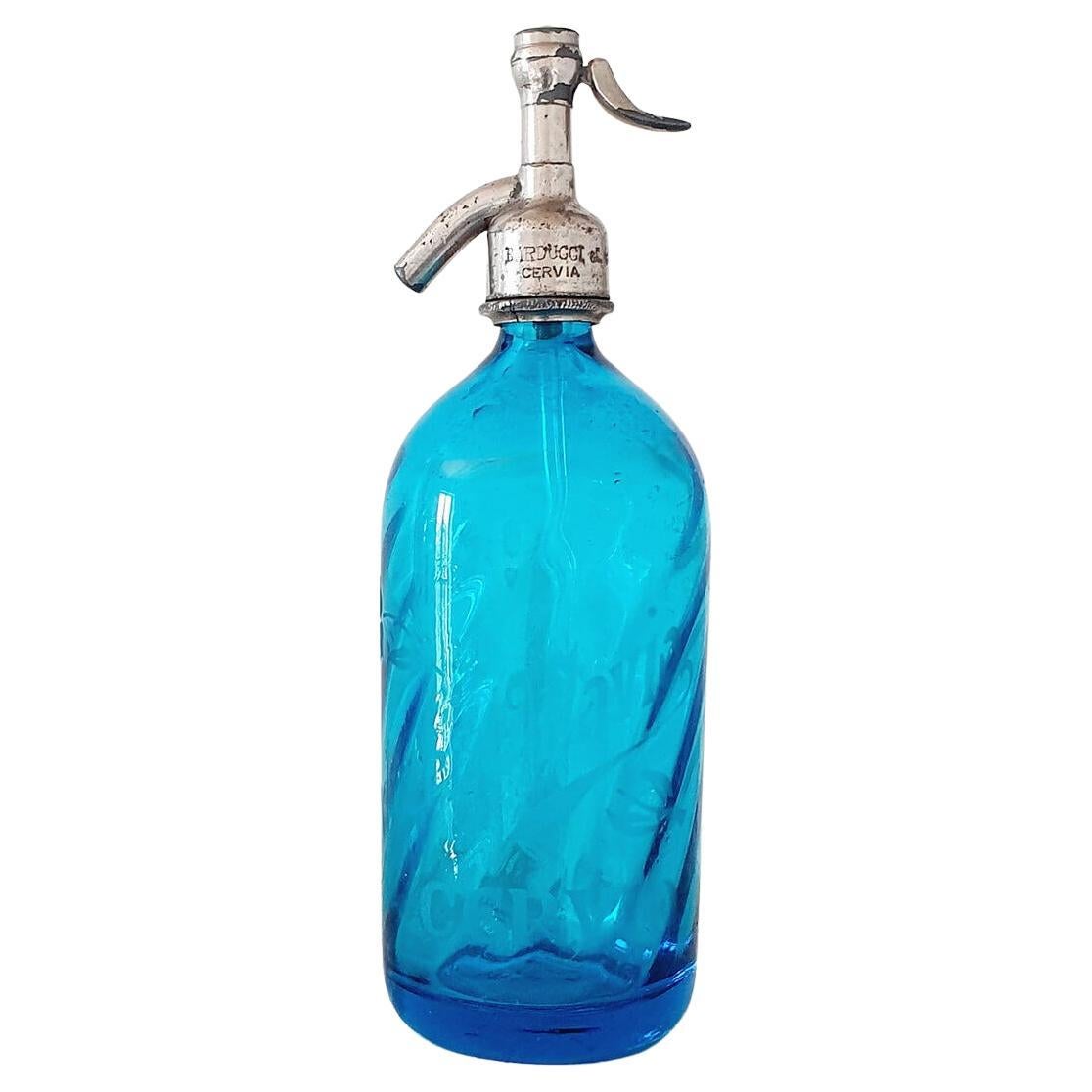 1940s Blue Italian Soda Bottle For Sale