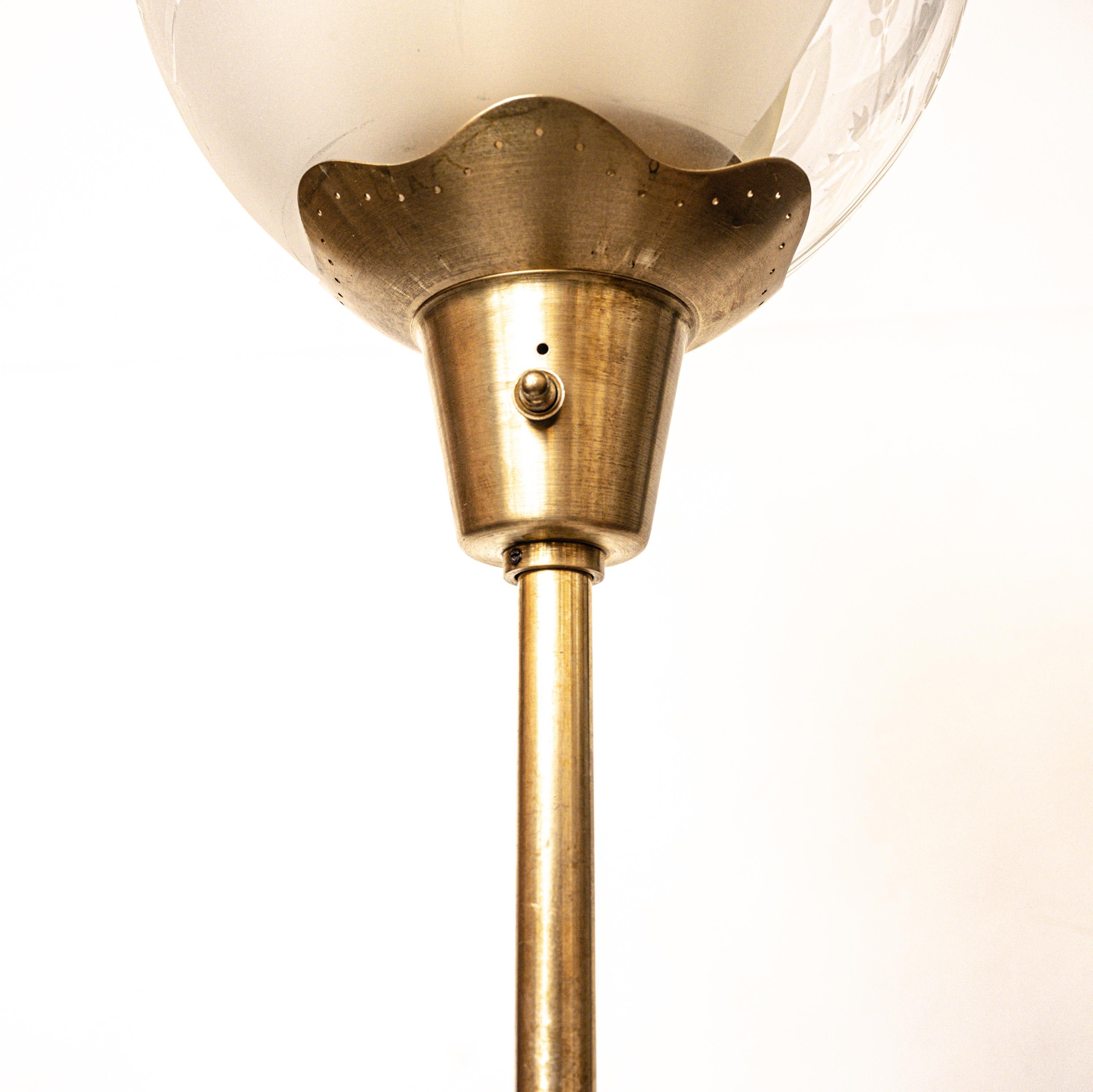Swedish 1940s Bo Notini Floor Lamp Produced by Glössner & Co For Sale