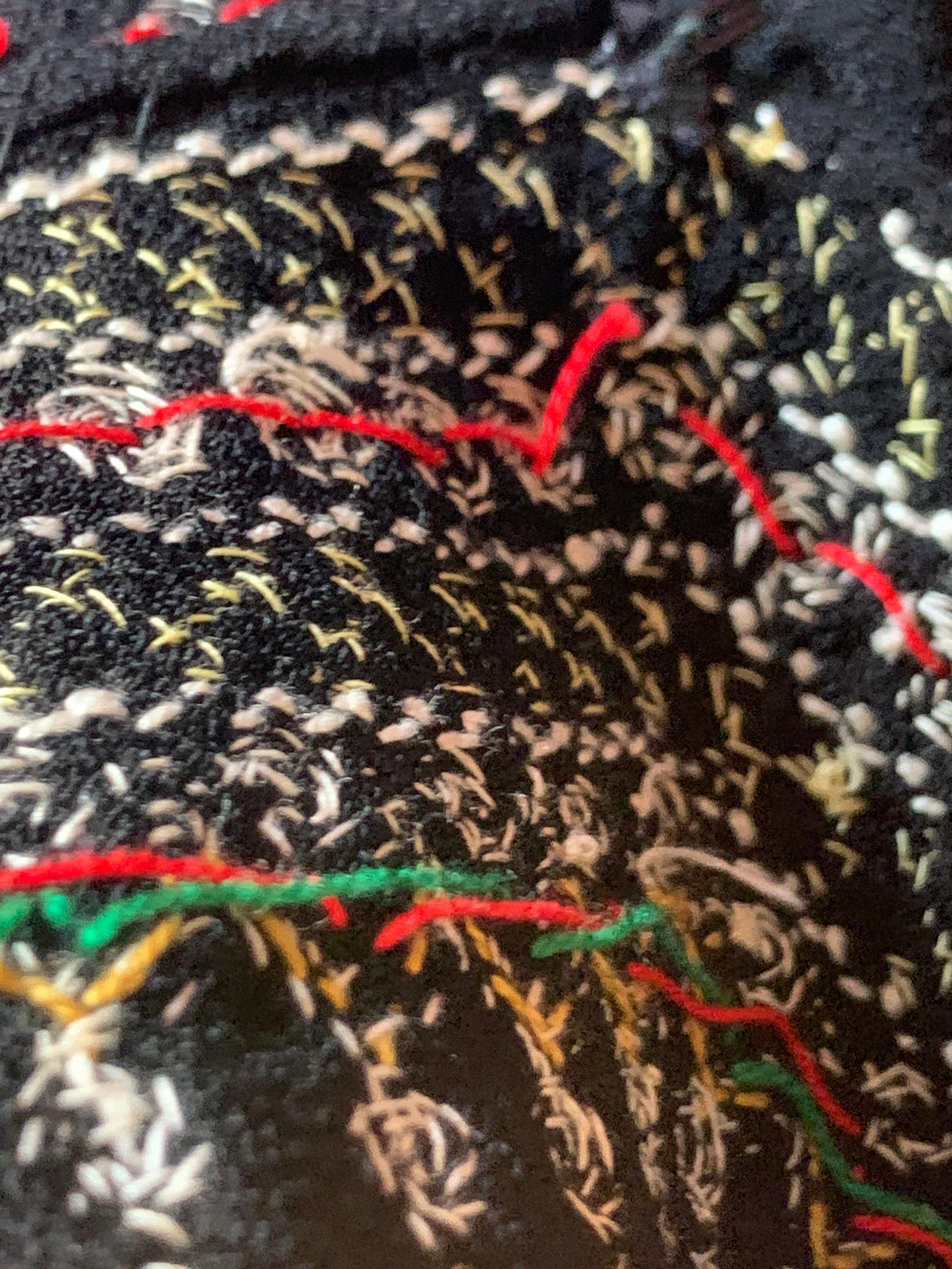 Camicetta con scollo a buco di serratura ricamata in stile bohémien anni '40 in crepe di rayon in vendita 8