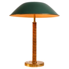 1940s Böhlmarks Brass and Leather Table Lamp